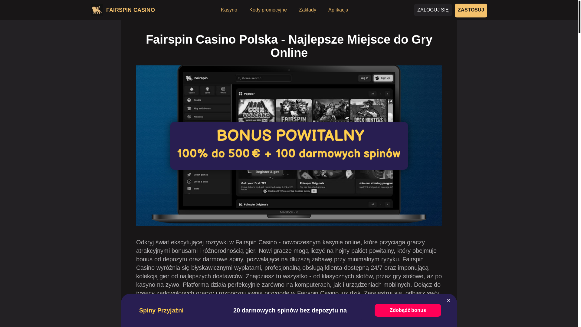 website screenshot of https://fairspincasinopl-com.pages.dev/