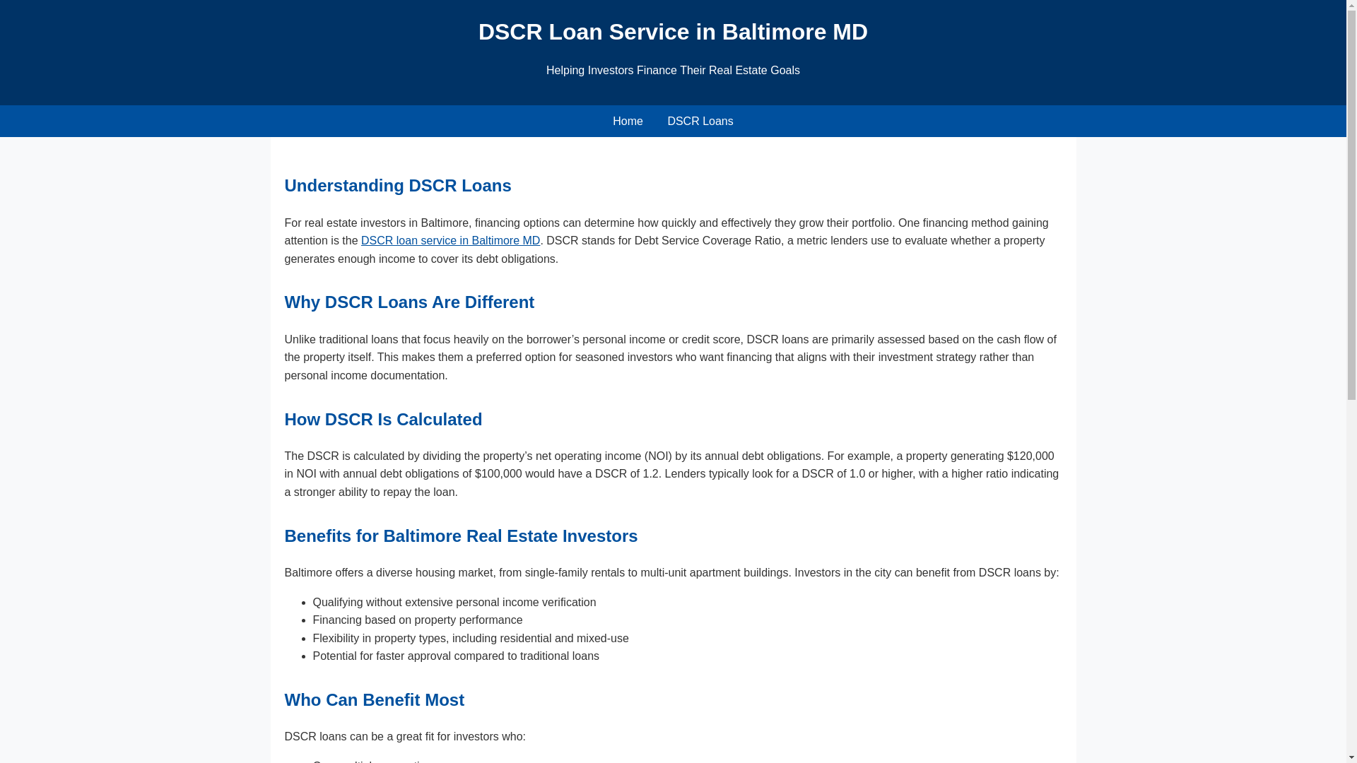 website screenshot of https://dscr-loan-service-baltimore-md.pages.dev/