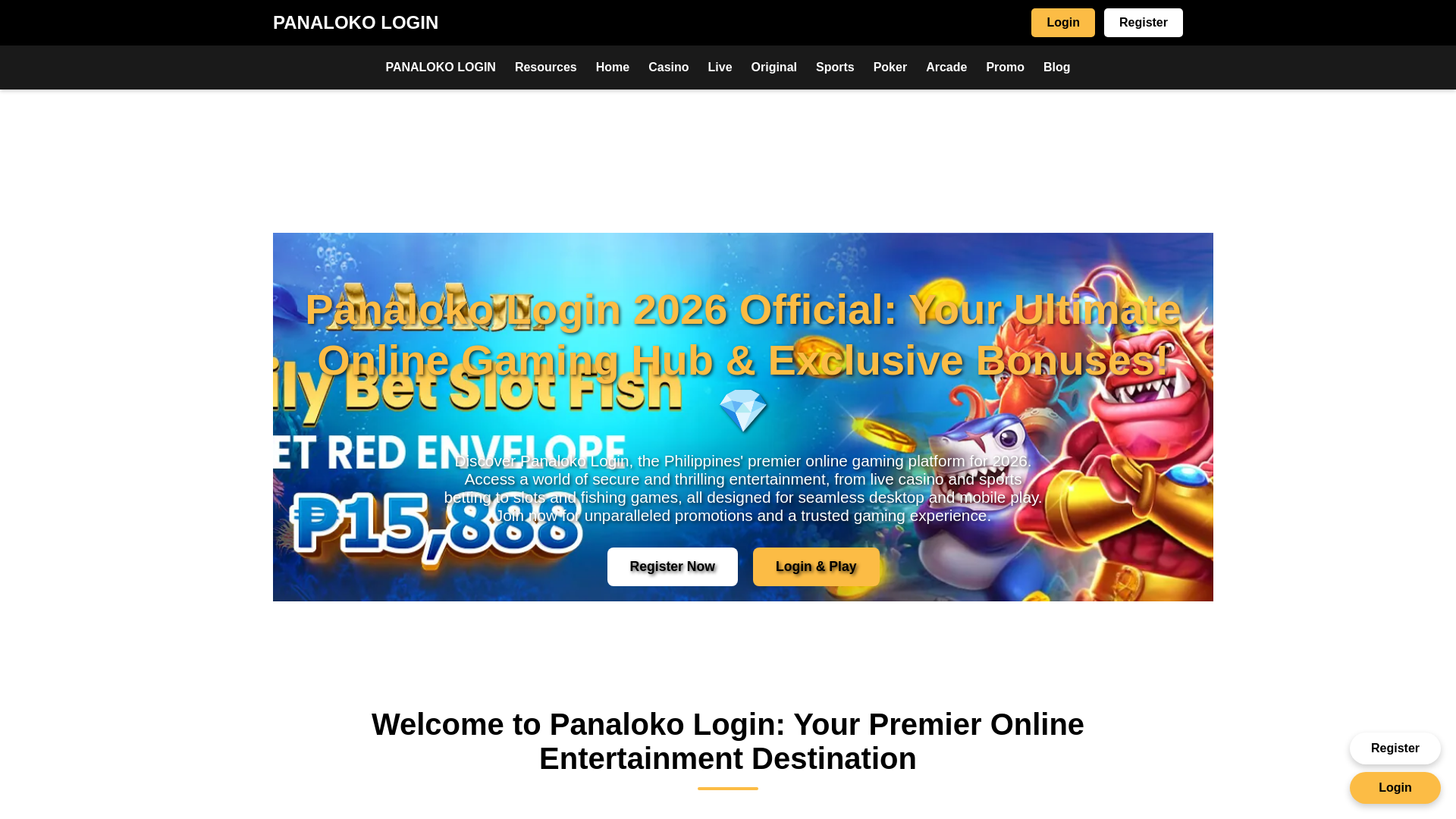 website screenshot of https://panaloko11.com/