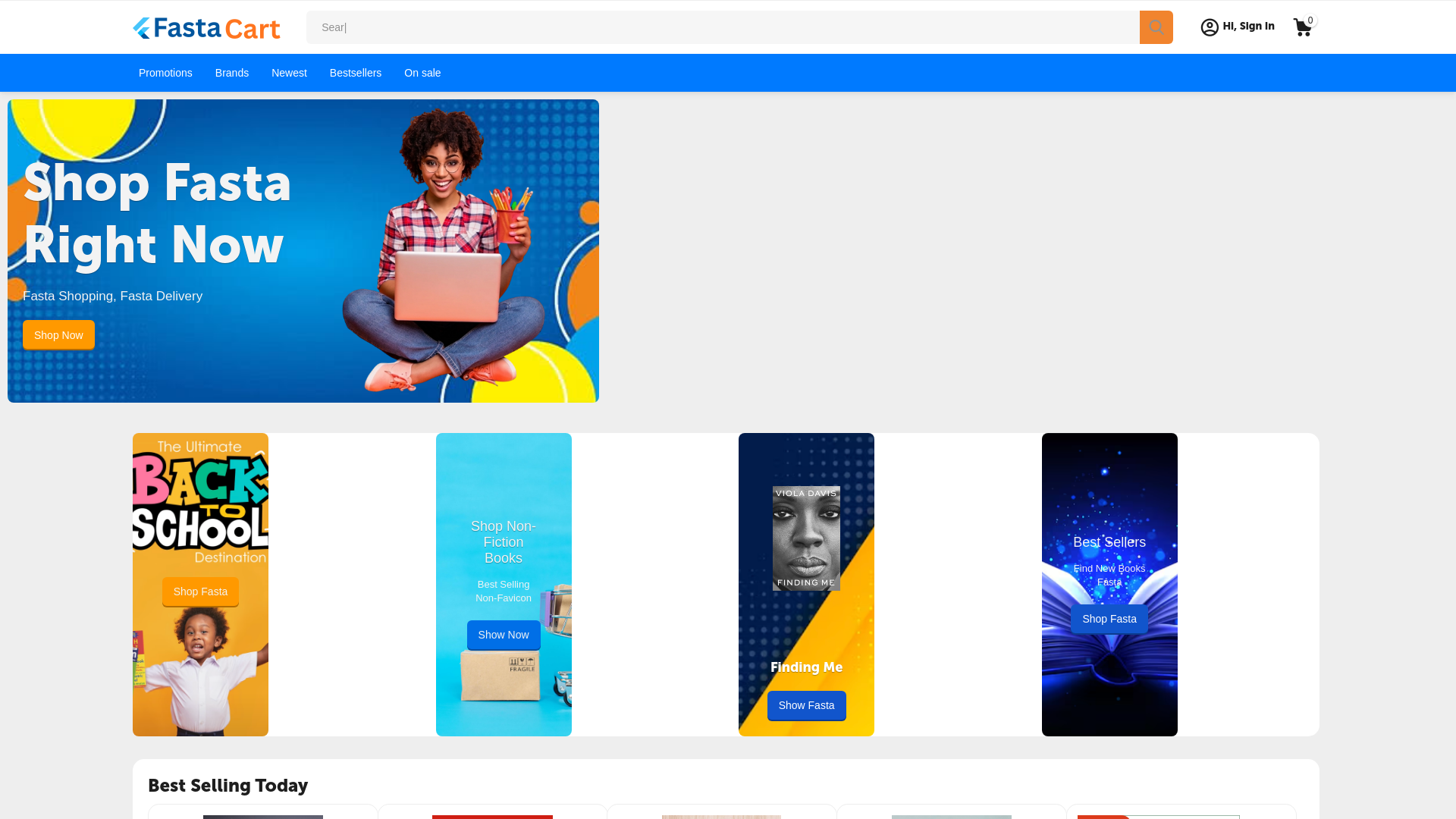 website screenshot of https://fastacart.co.za