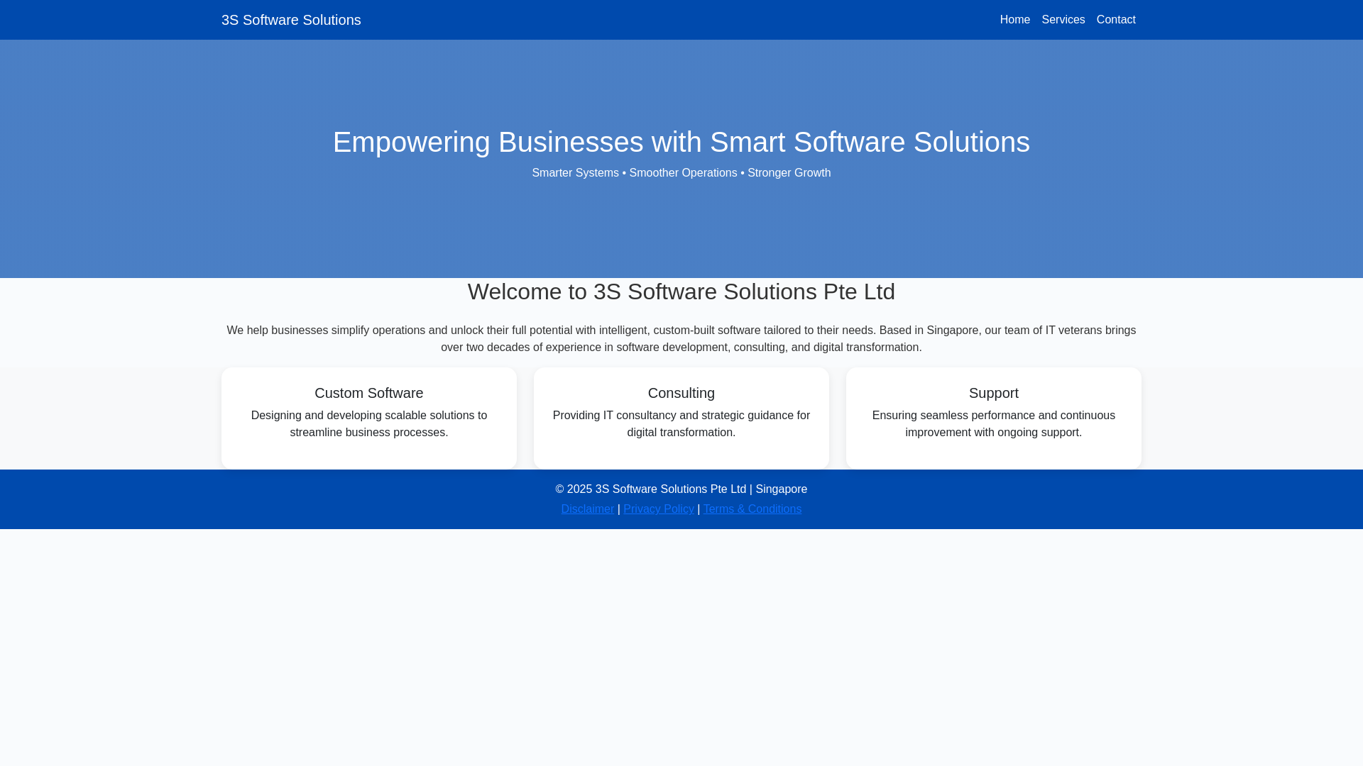 website screenshot of https://3ssoftwaresolutions.com/
