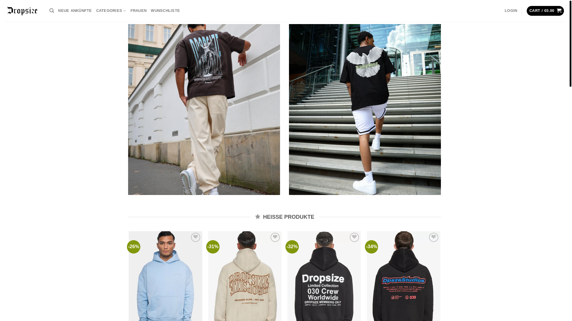 website screenshot of https://dropsizestore.shop/