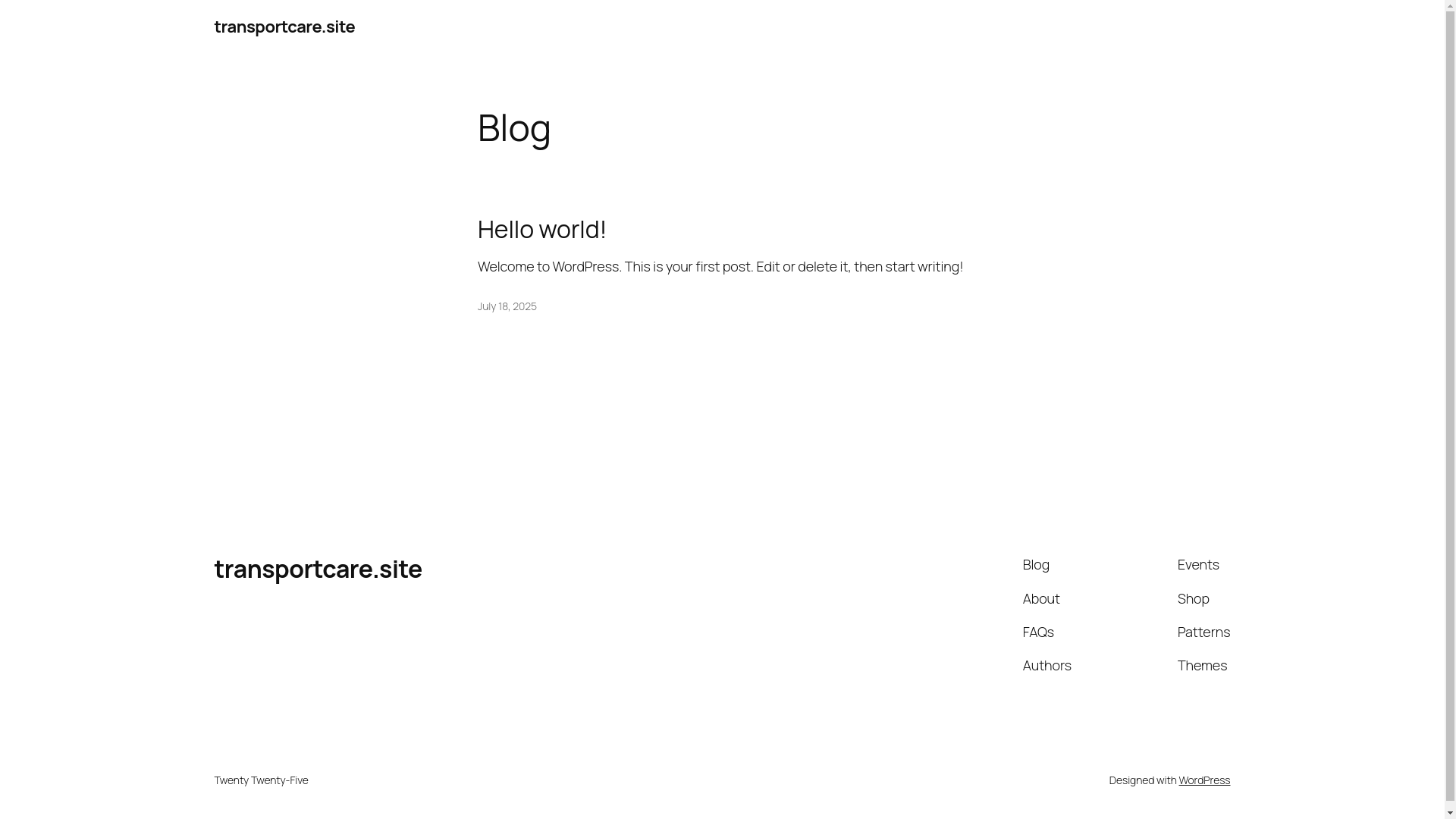 website screenshot of https://transportcare.site/