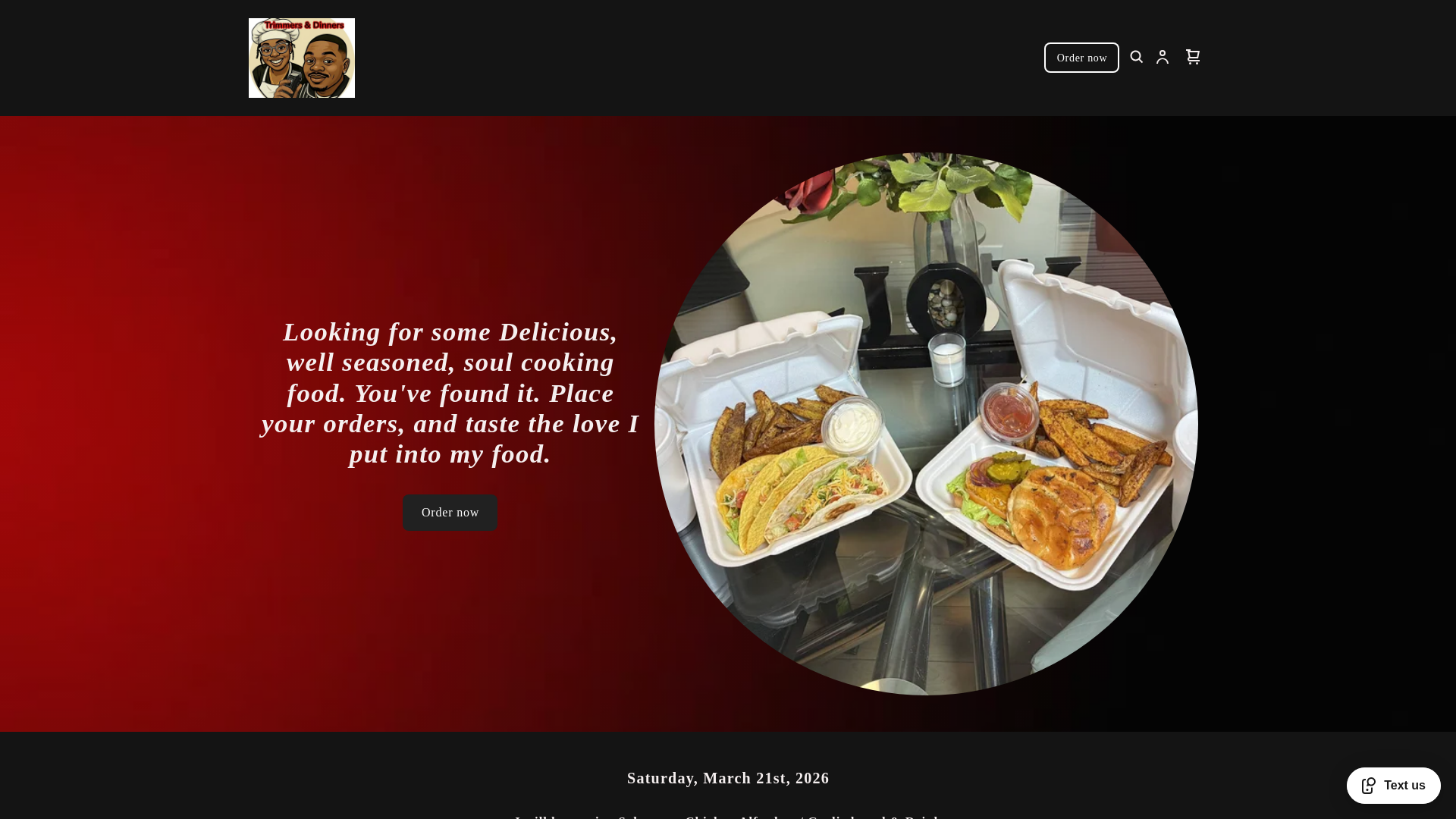 website screenshot of https://dinnerslive.com/
