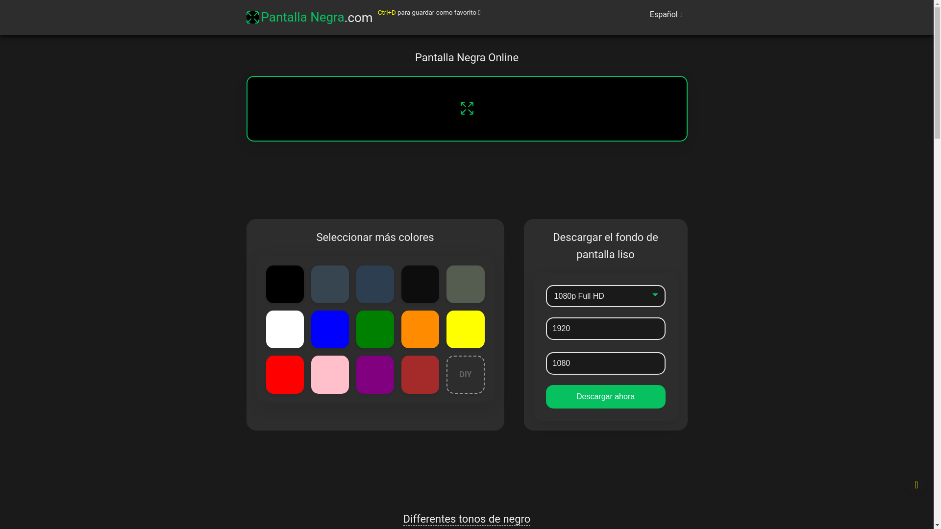 website screenshot of https://pantalla-negra.pages.dev/