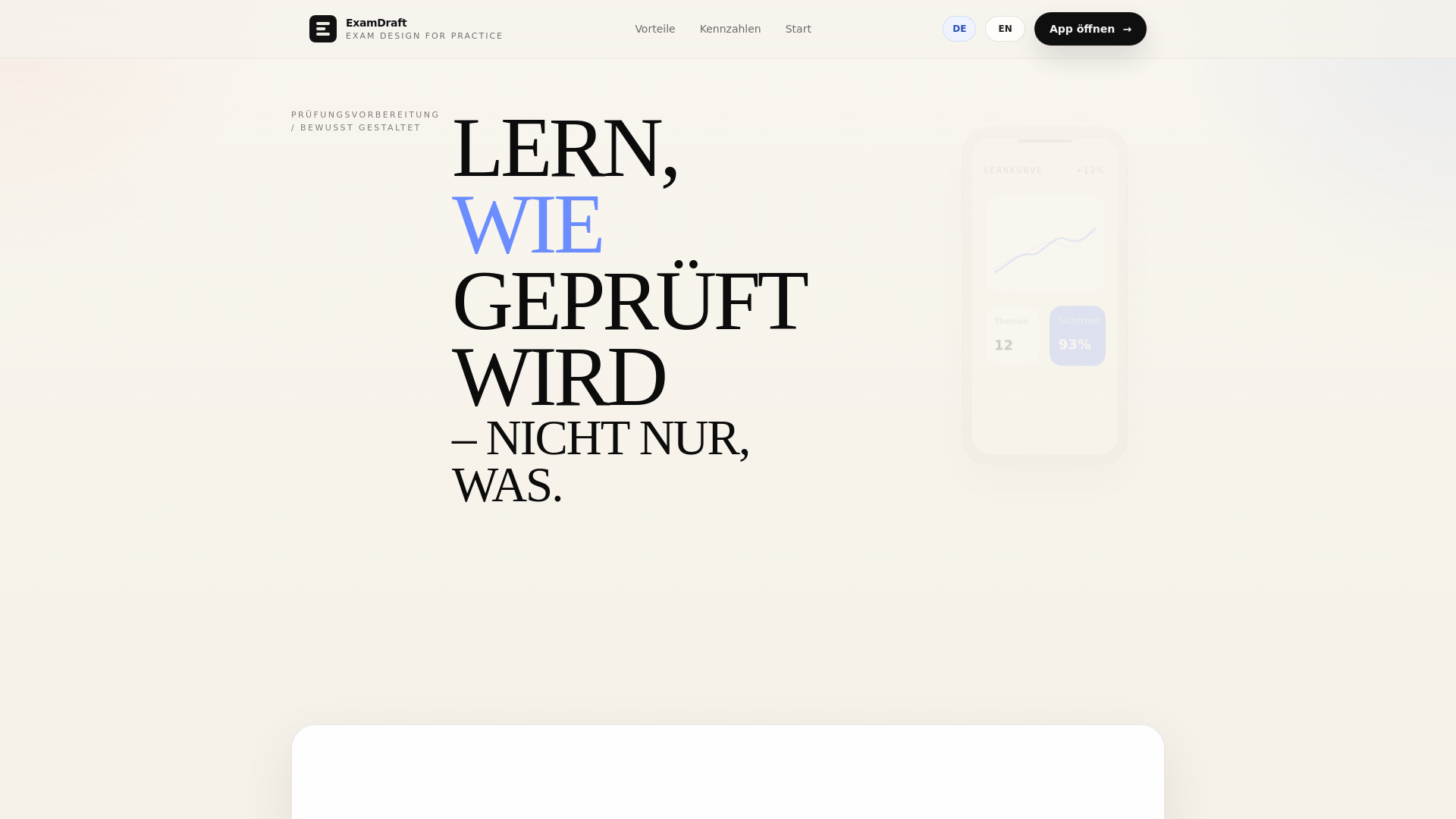 website screenshot of https://exam-draft.pages.dev/