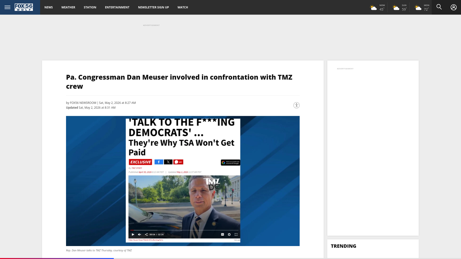 website screenshot of https://fox56.com/news/local/pa-congressman-dan-meuser-involved-in-confrontation-with-tmz-crew