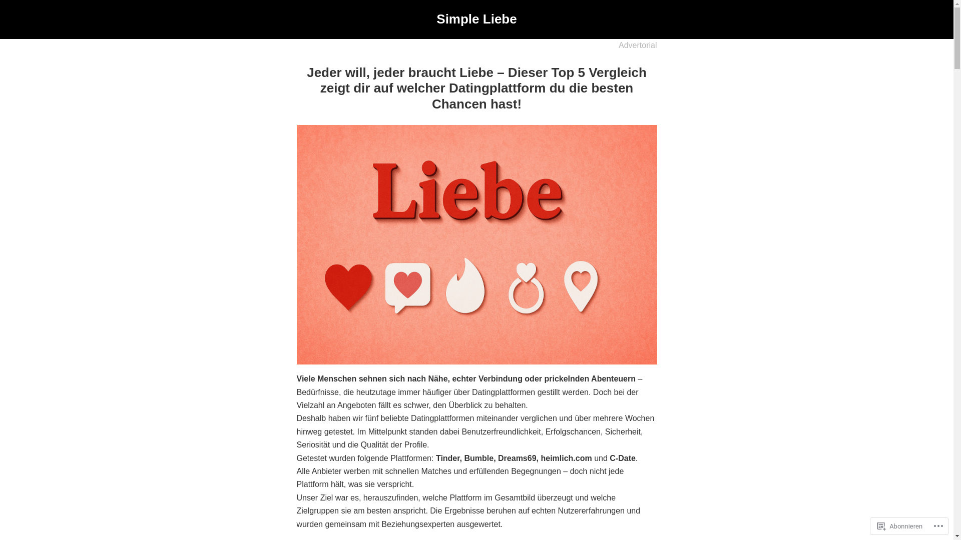 website screenshot of https://simpleliebe.com/