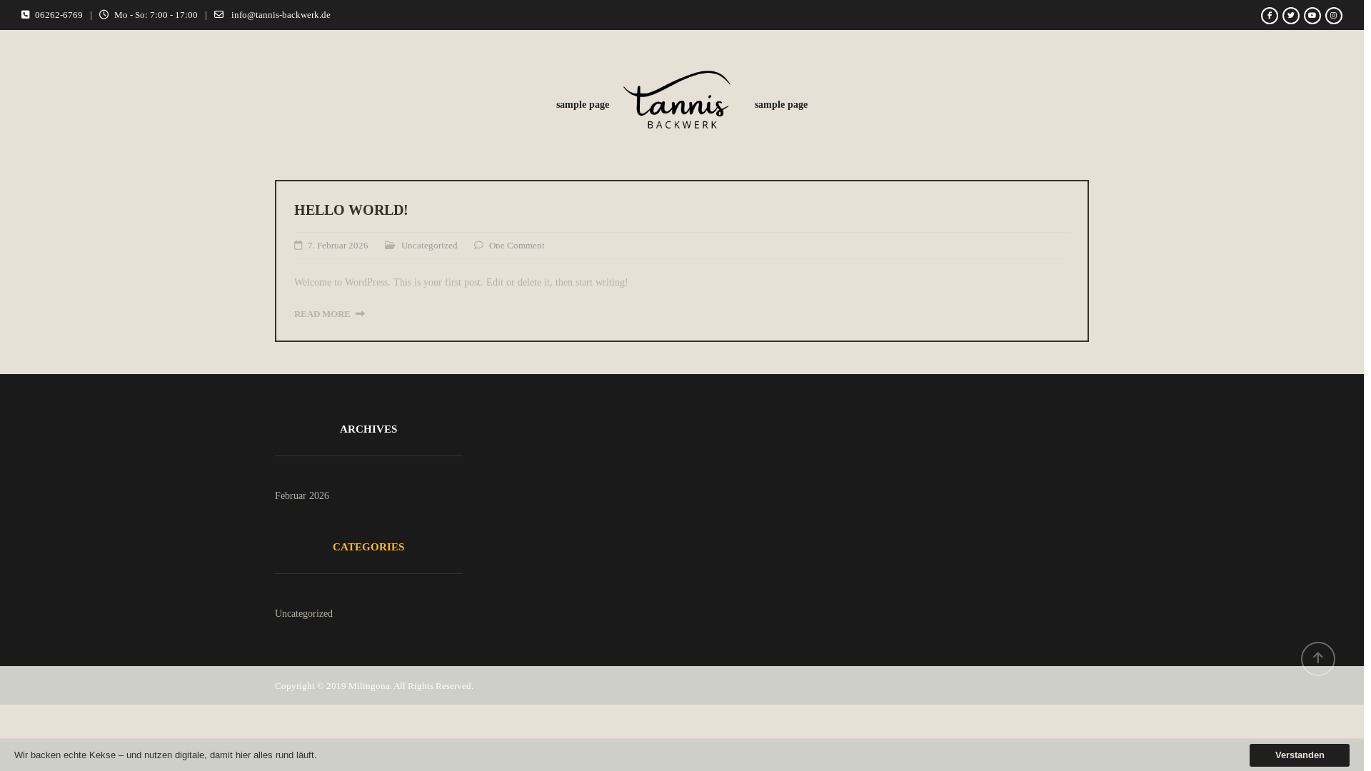 website screenshot of https://tannis-backwerk.de/