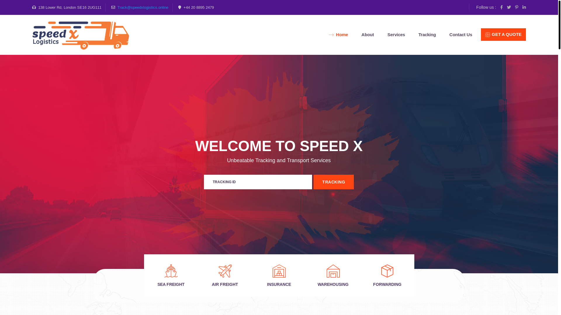website screenshot of https://speedxlogistics.online/