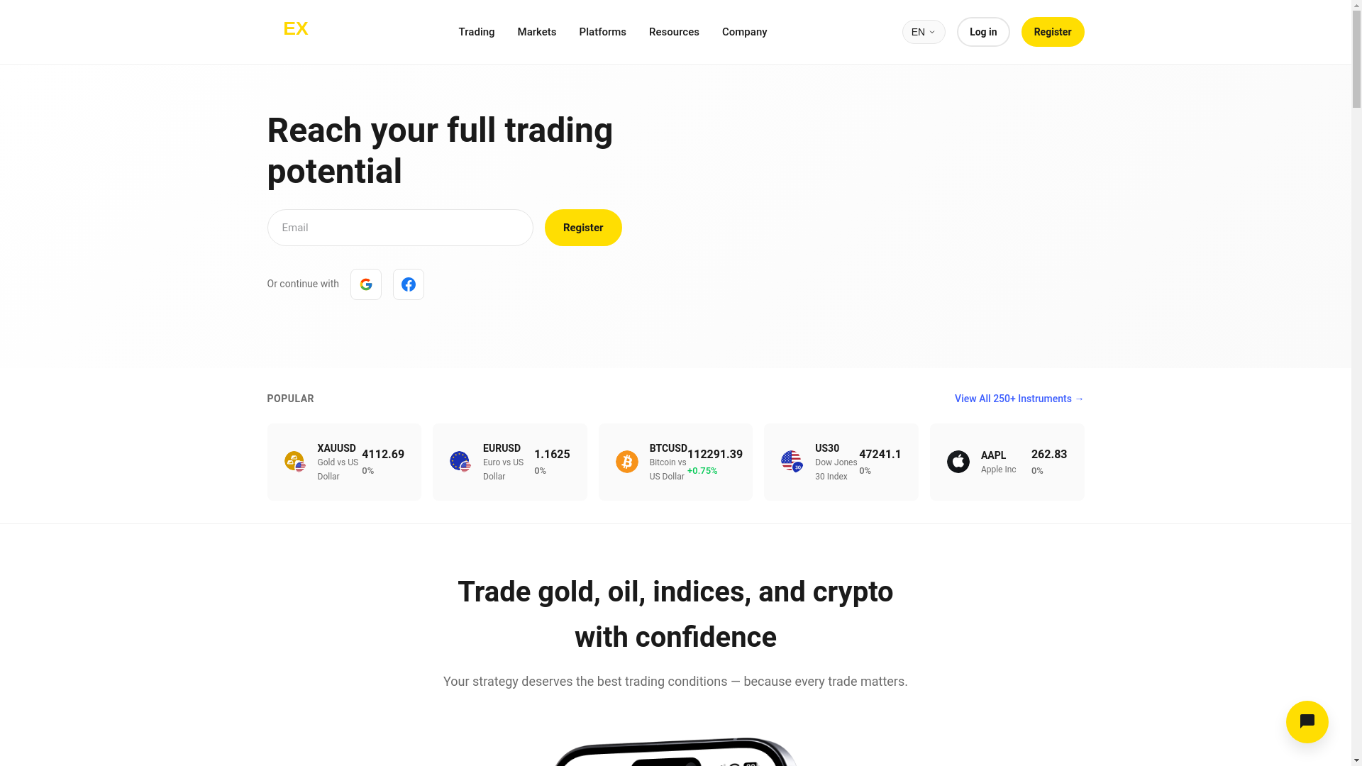 website screenshot of https://exbroker-uzbekstian.com/