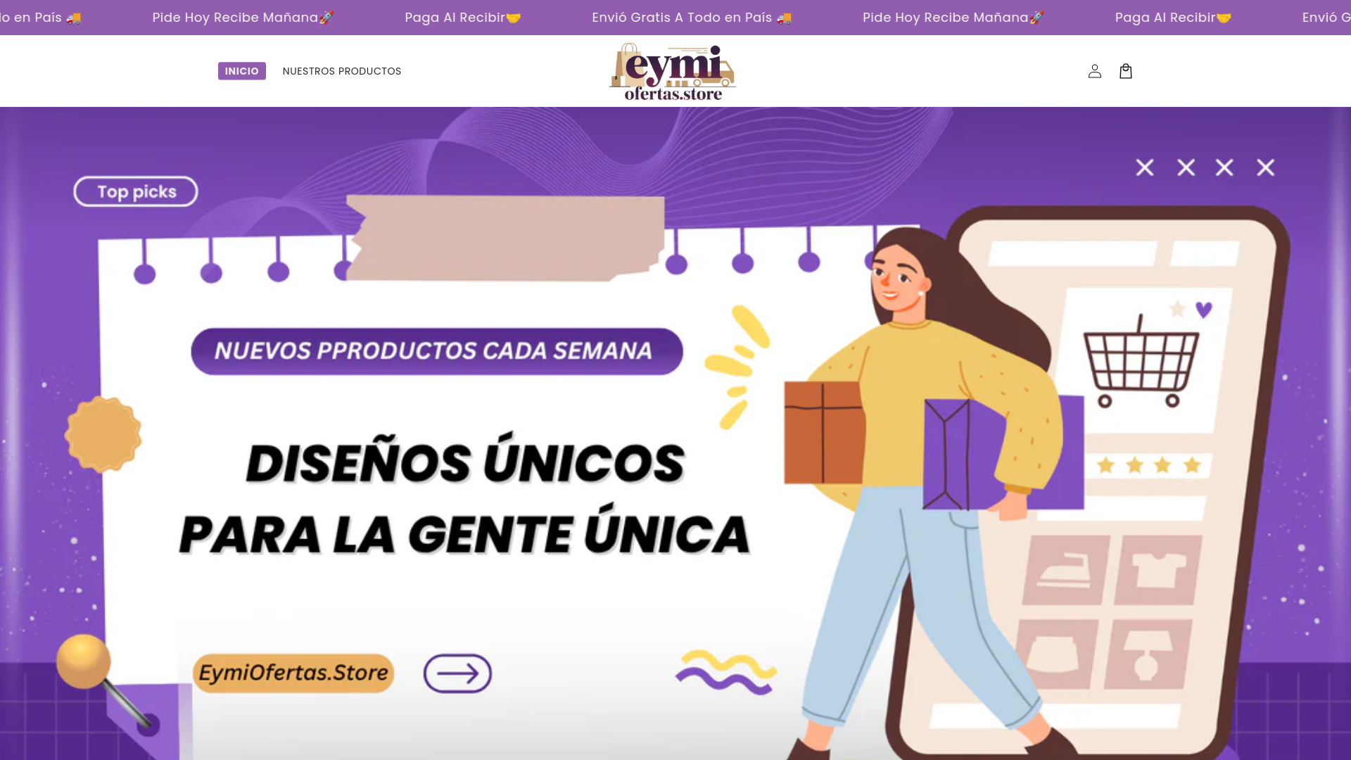 website screenshot of https://eymiofertas.store