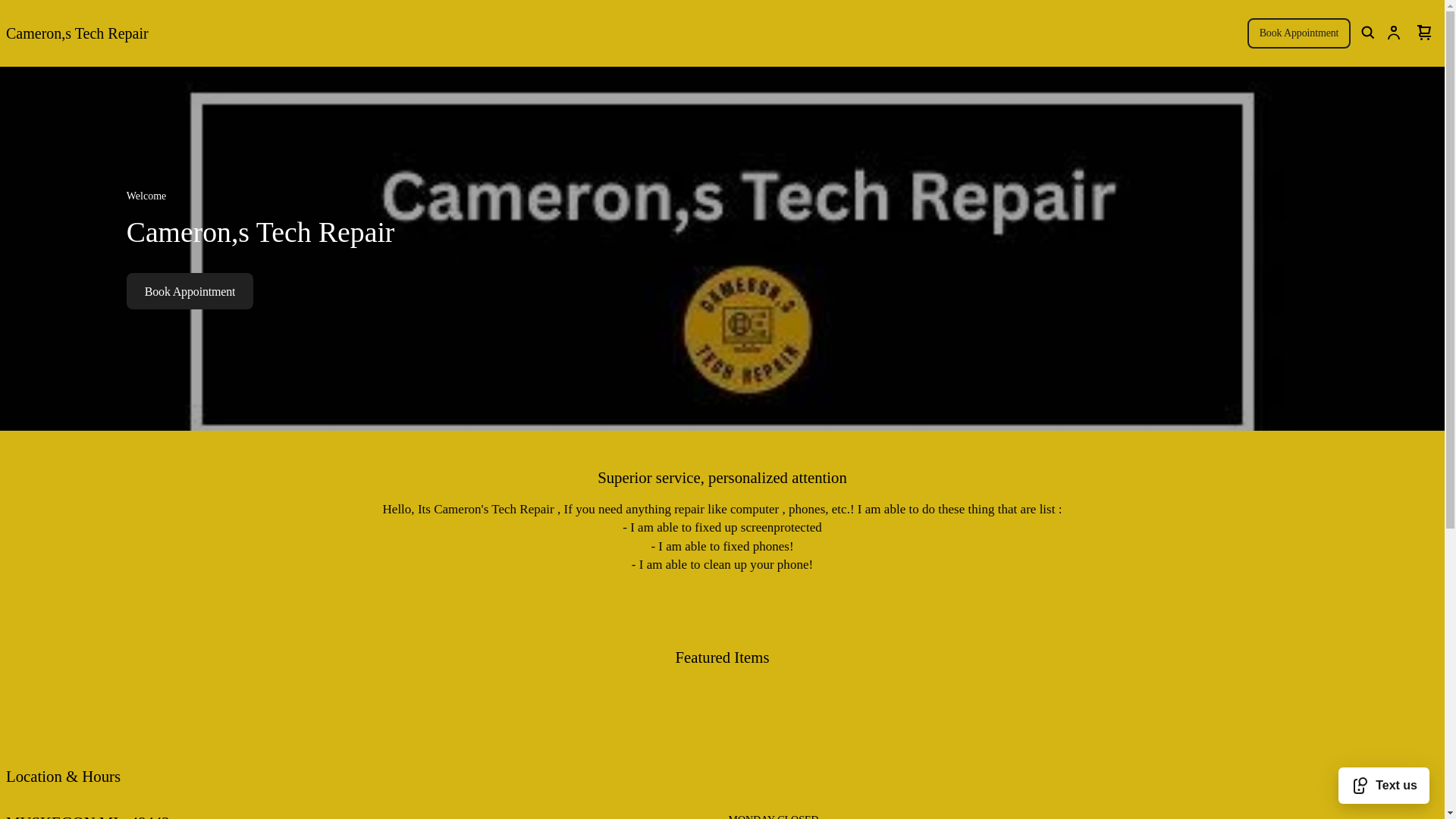 website screenshot of https://cameronstechrepair.com/