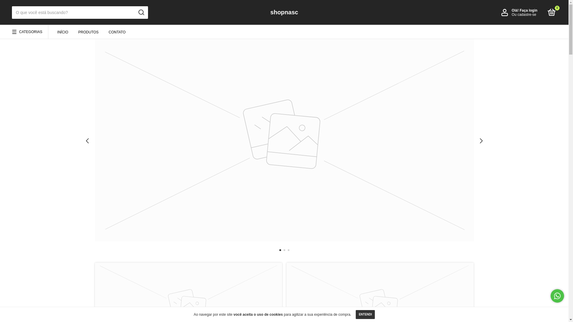 website screenshot of https://shopnasc.com.br/