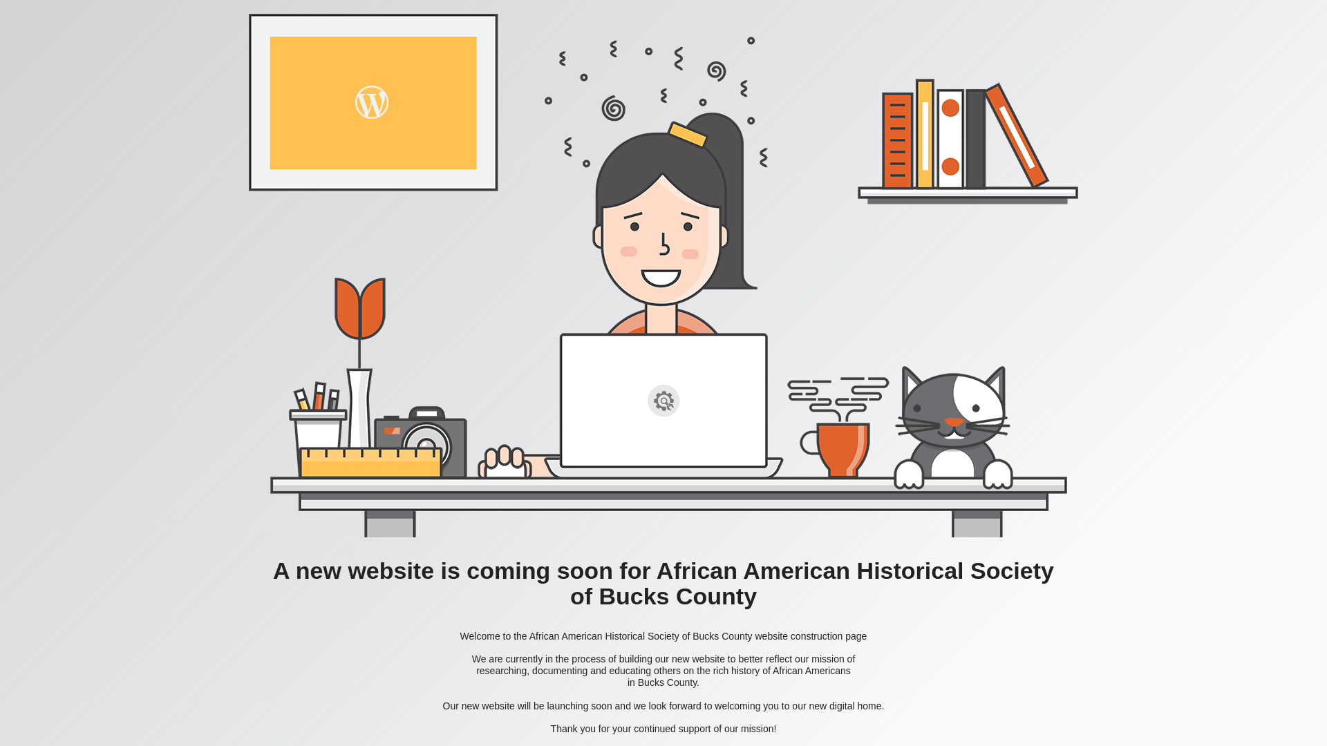 website screenshot of https://aahistoricalsocietybucks.org