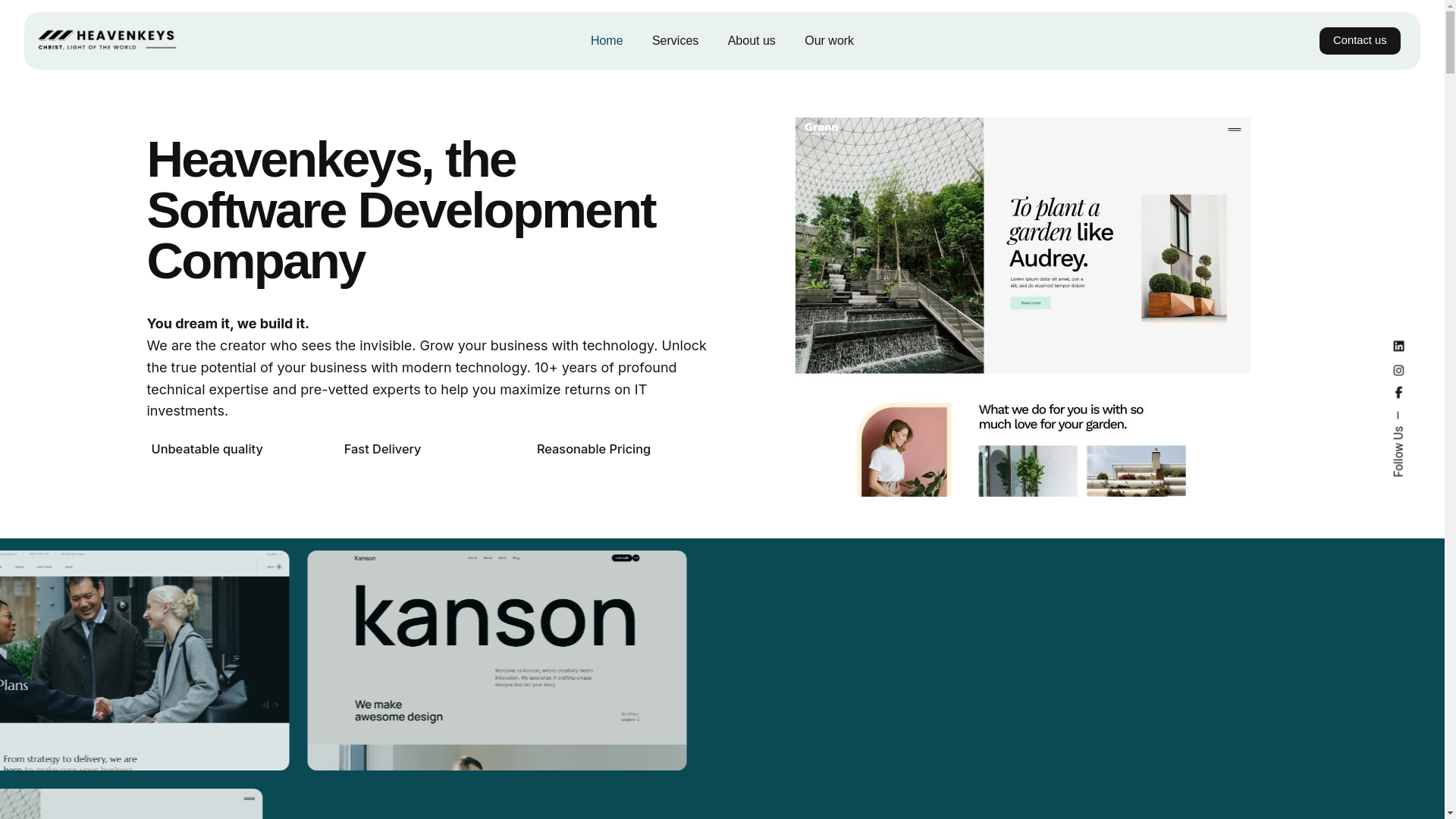 website screenshot of https://heavenkeys.ca/