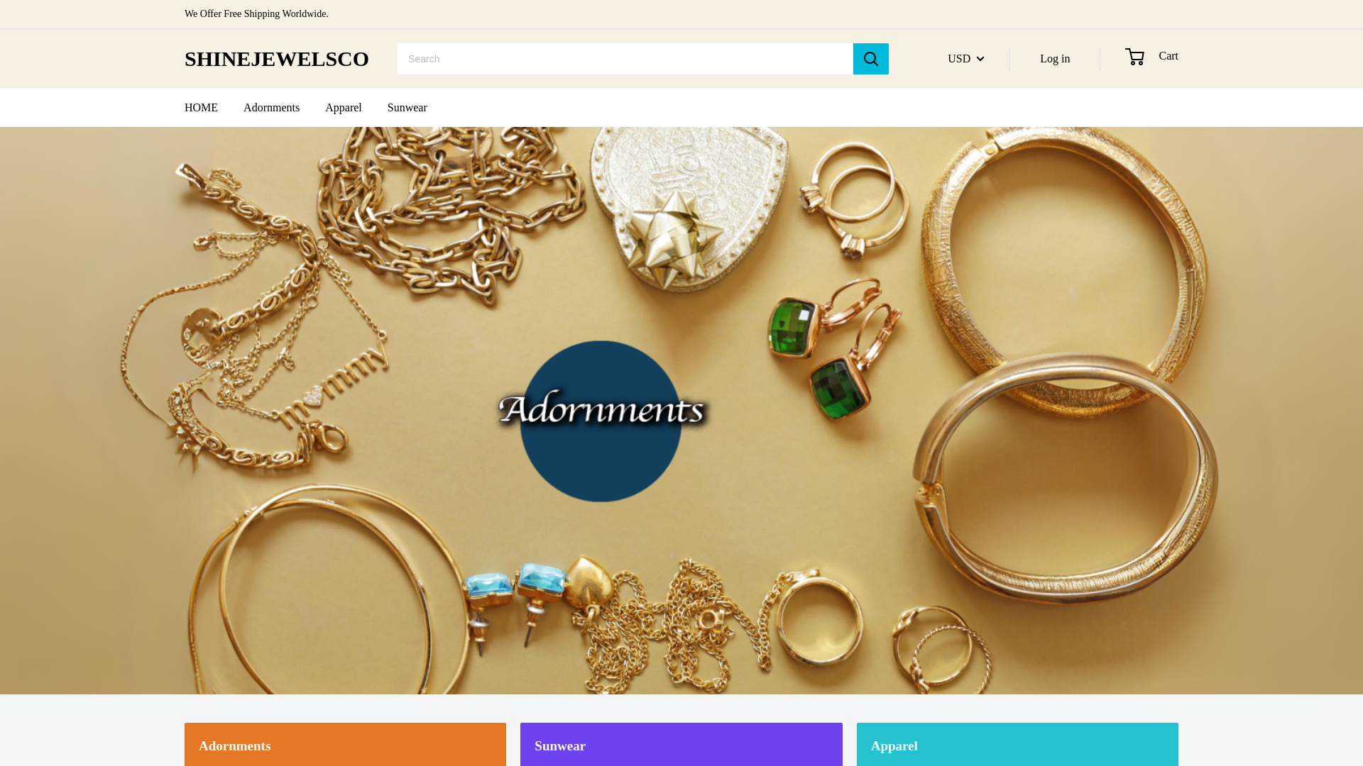 website screenshot of http://shinejewelsco.com/