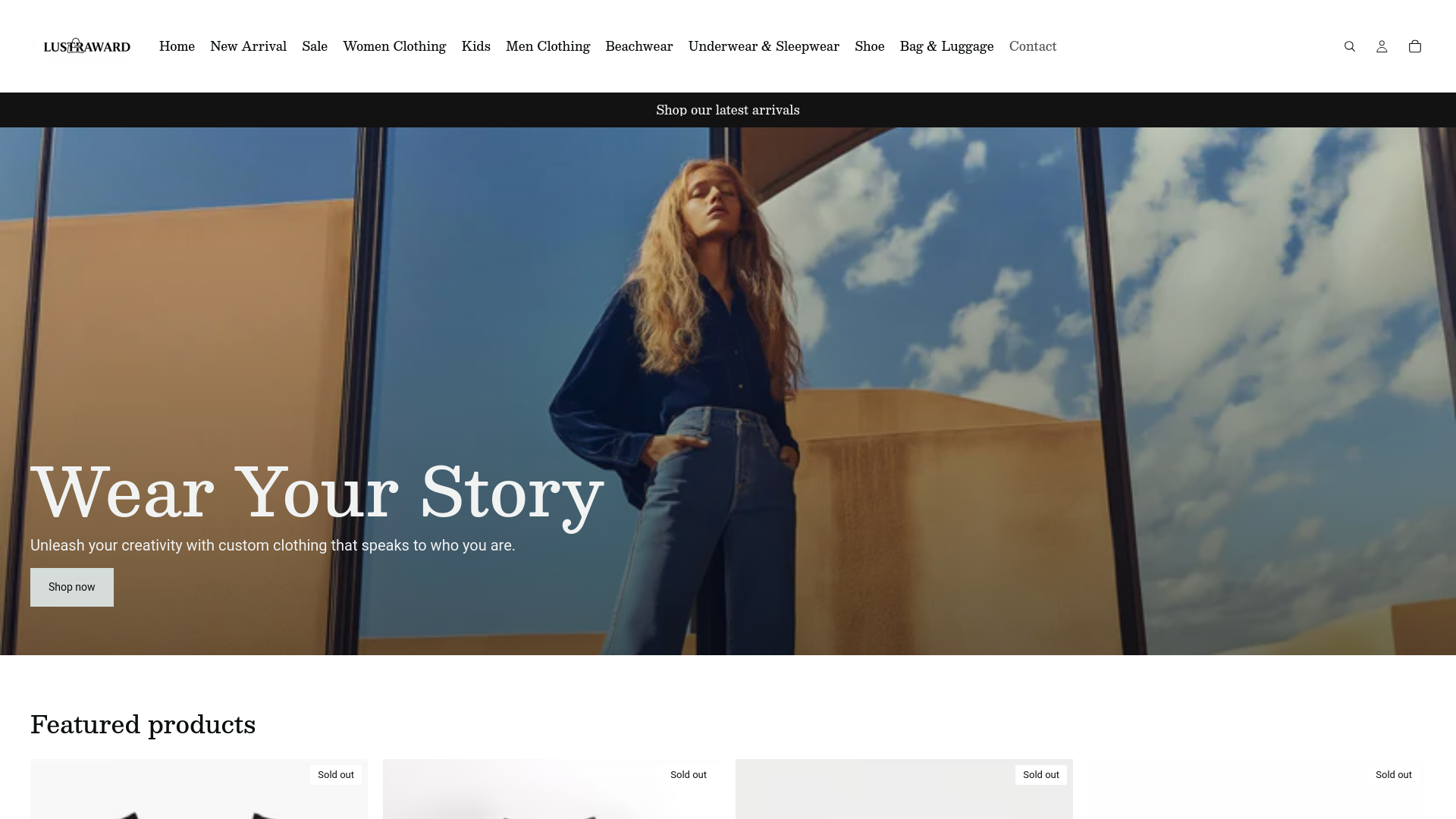 website screenshot of https://lustraward.com.au/