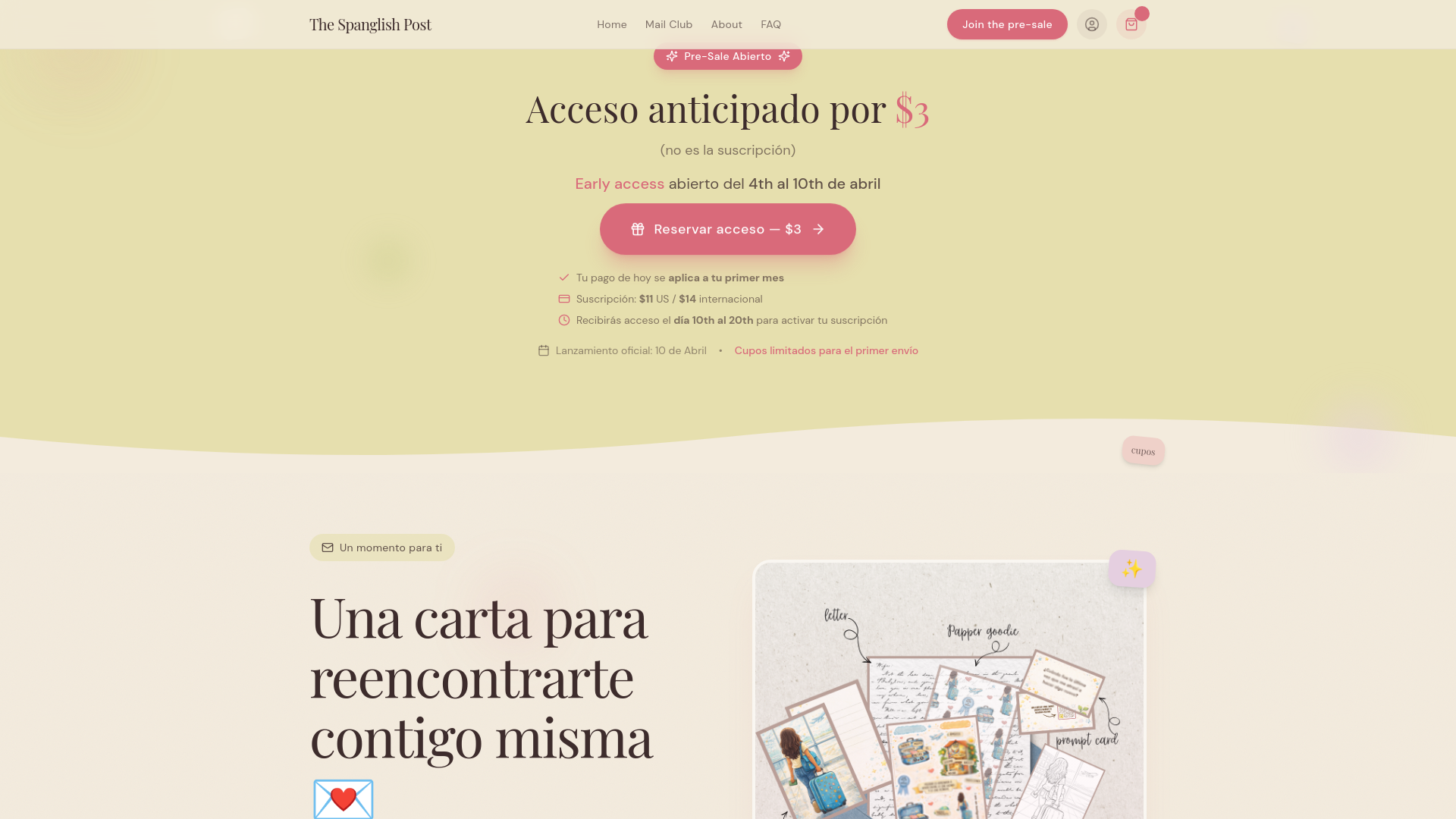 website screenshot of https://thespanglishpost.com