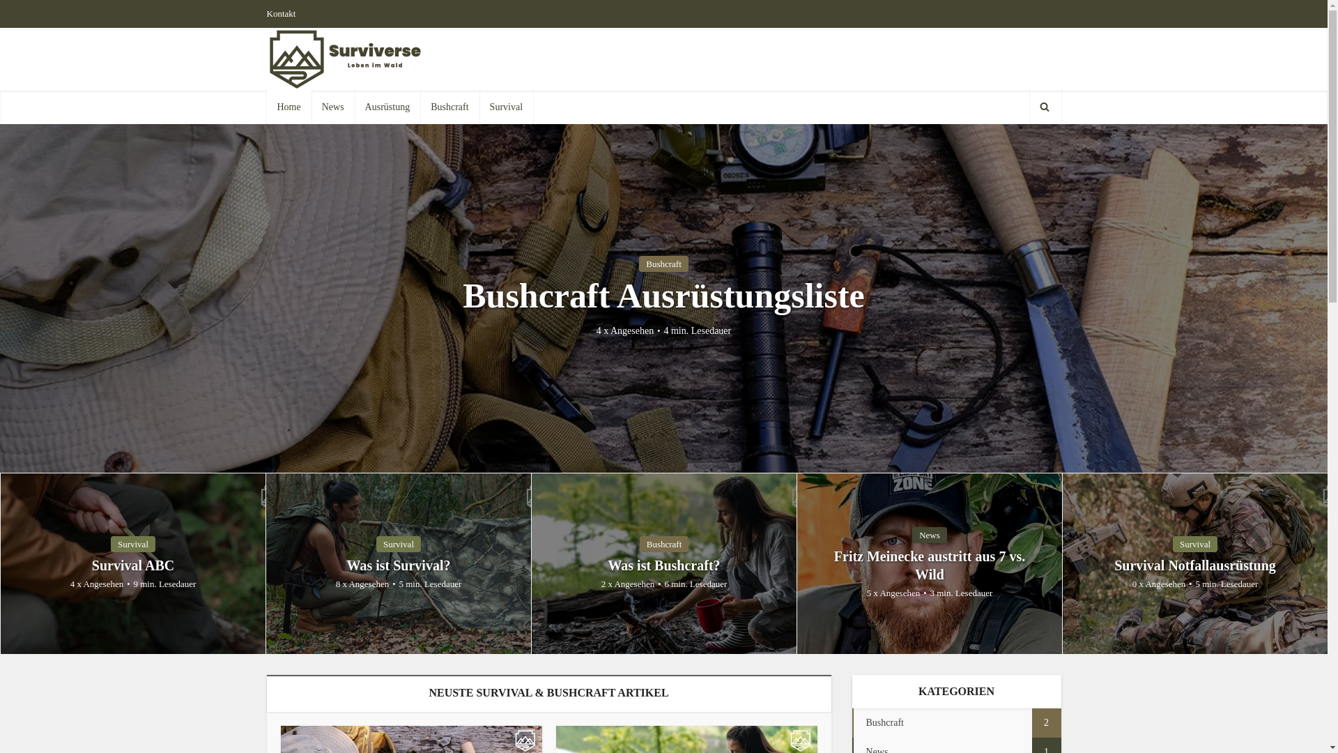 website screenshot of https://surviverse.de/