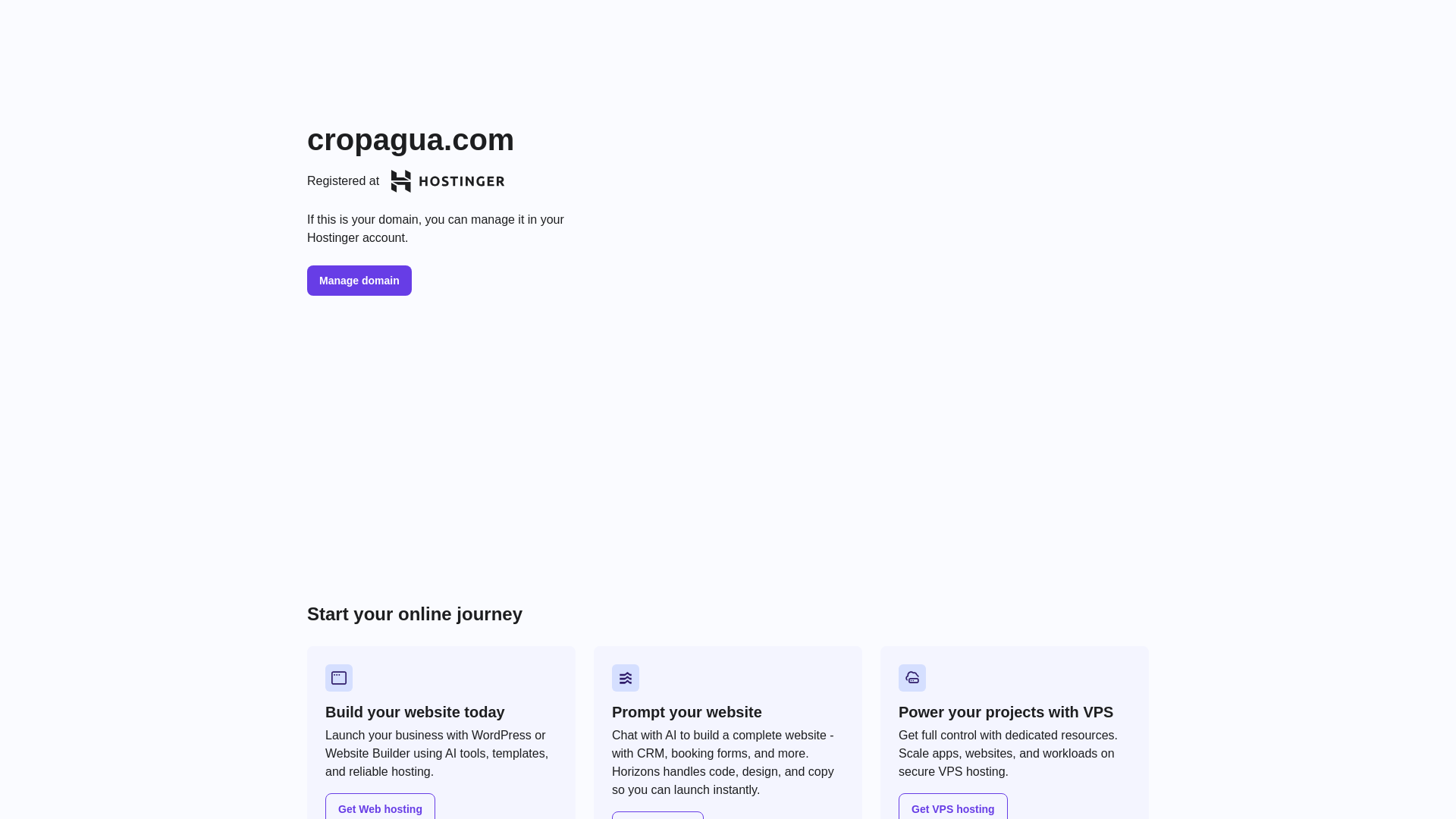 website screenshot of https://cropagua.com/