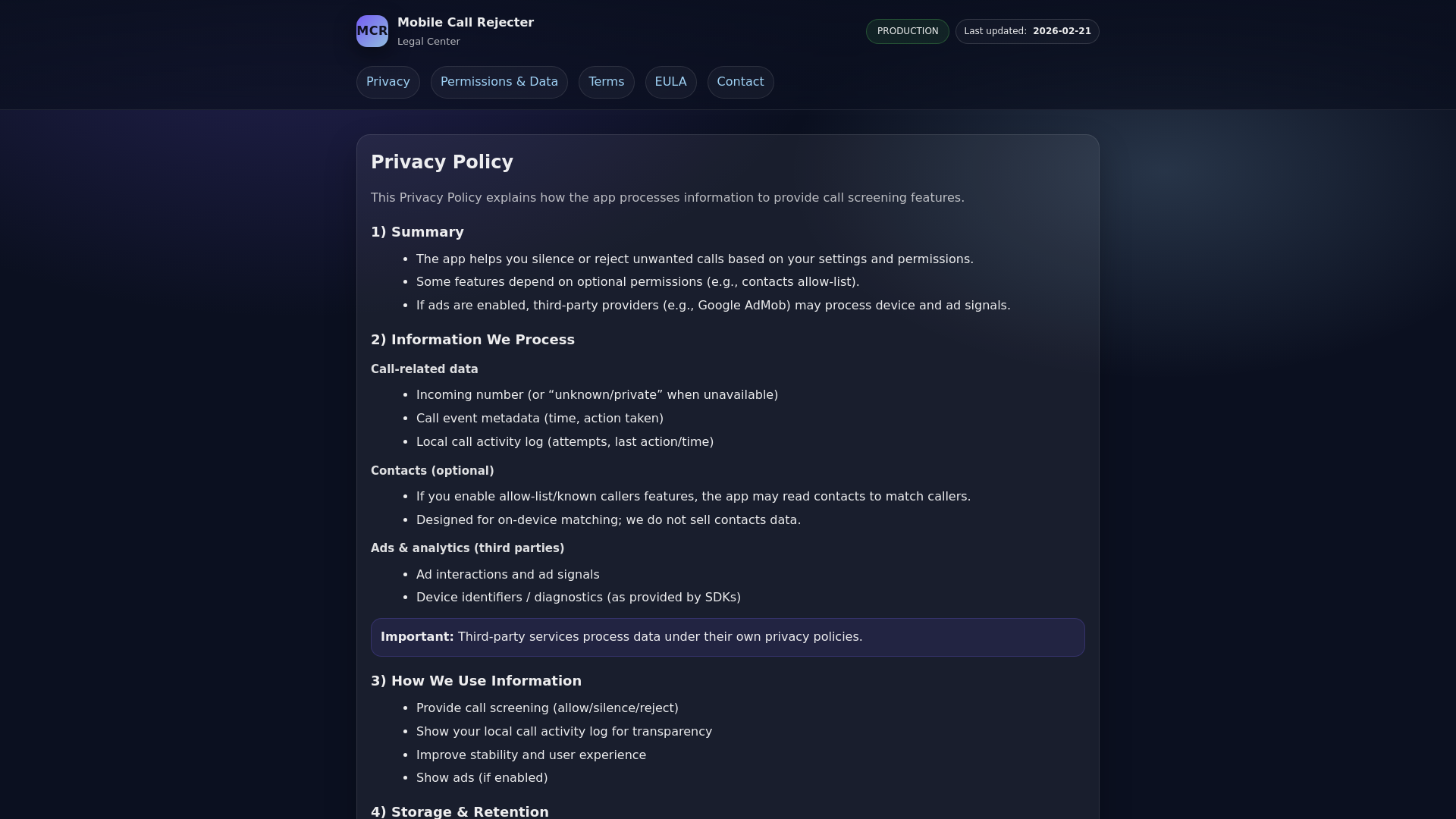 website screenshot of https://mobile-call-rejecter-privacy.pages.dev/