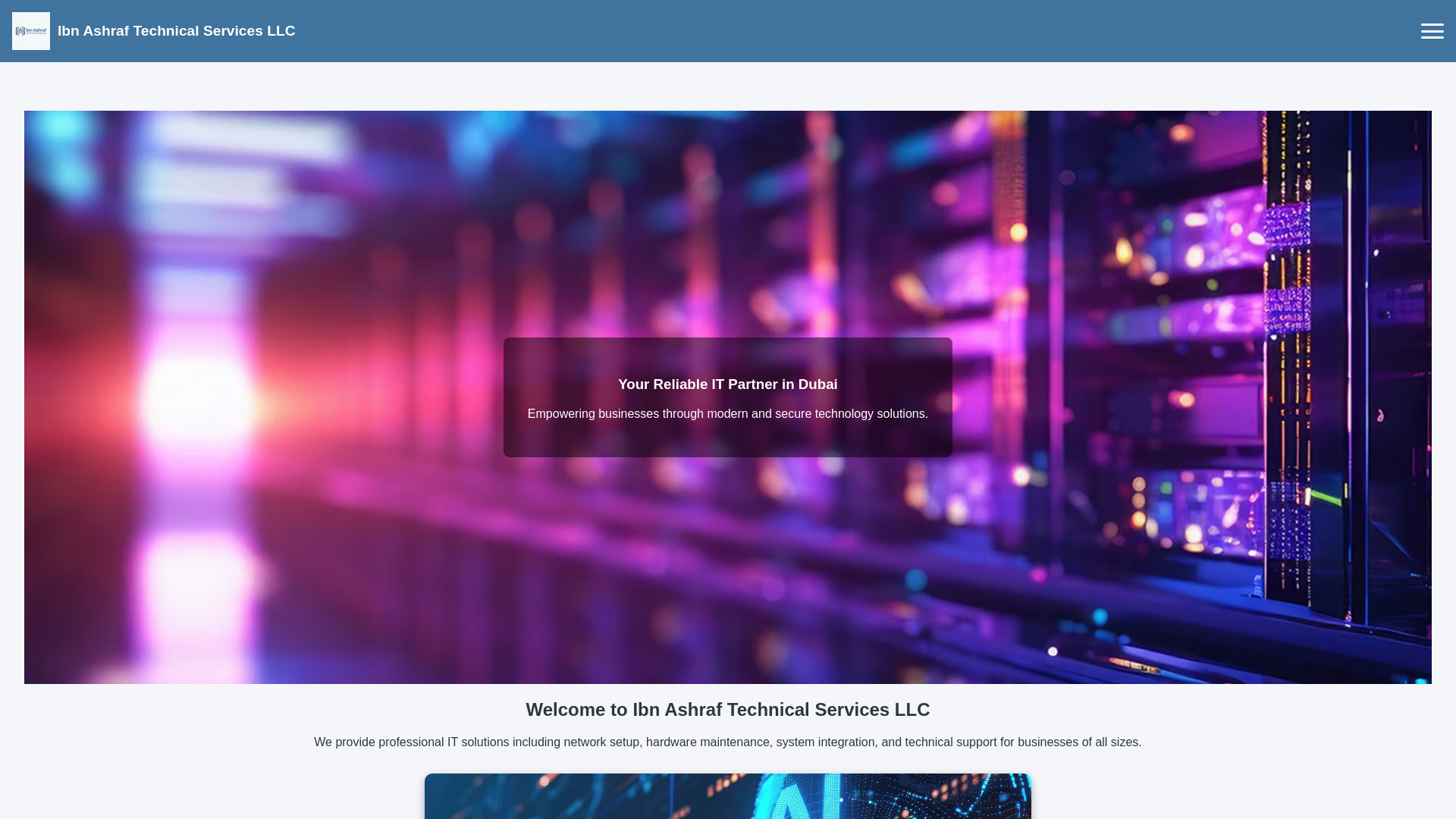 website screenshot of https://ibneashrafllc.com/