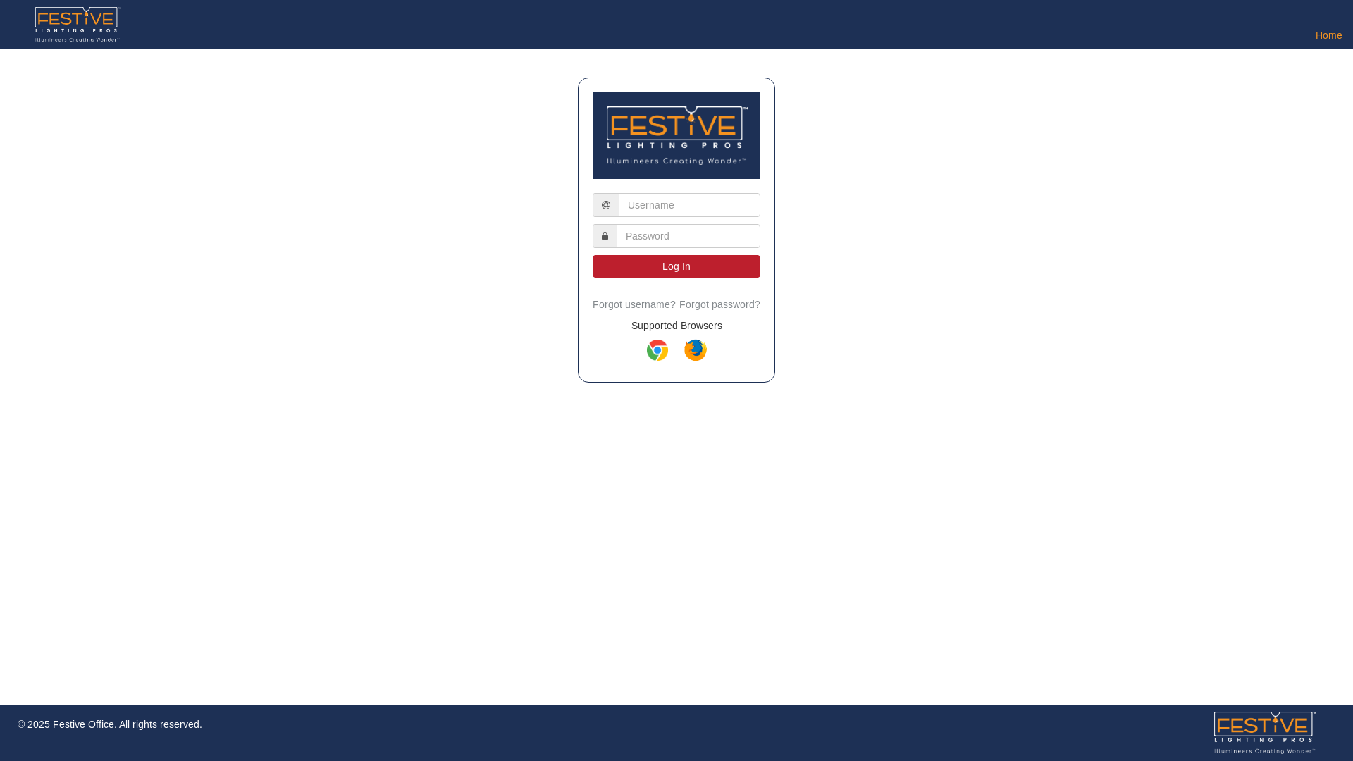 website screenshot of https://festiveoffice.festivelightingpros.com/