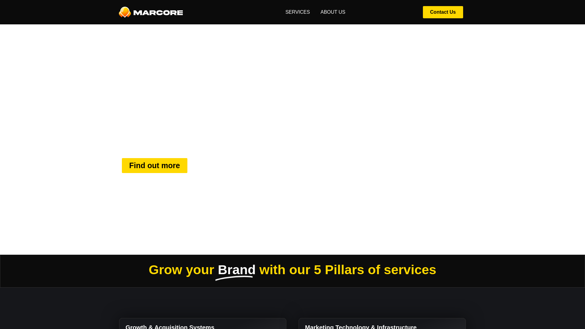 website screenshot of https://marcoretech.com