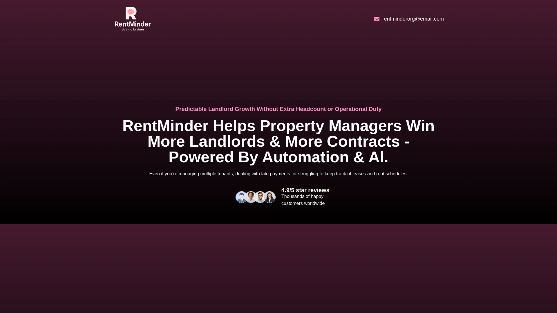 website screenshot of https://rentminder.tech/