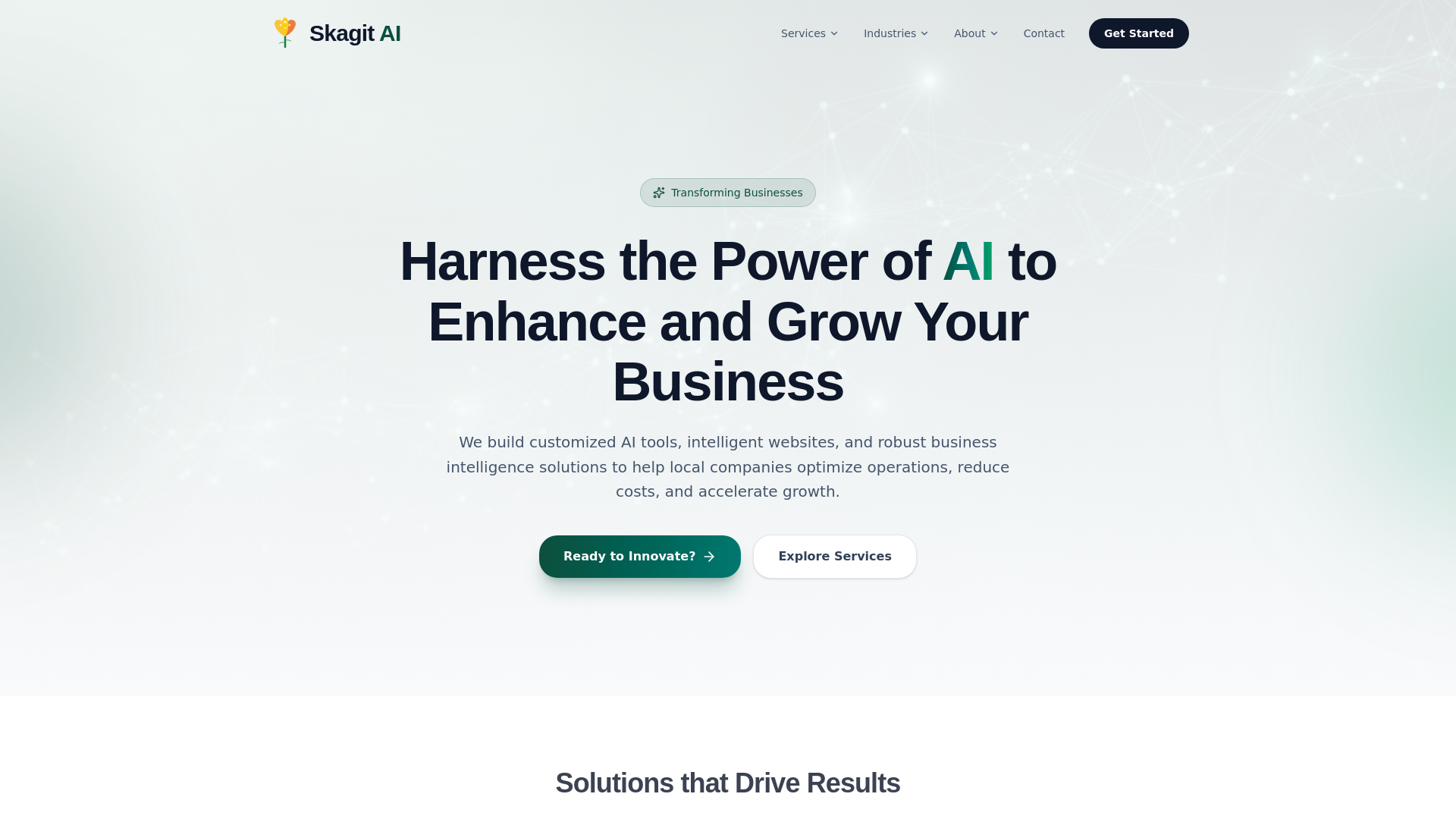website screenshot of https://skagitai.com/