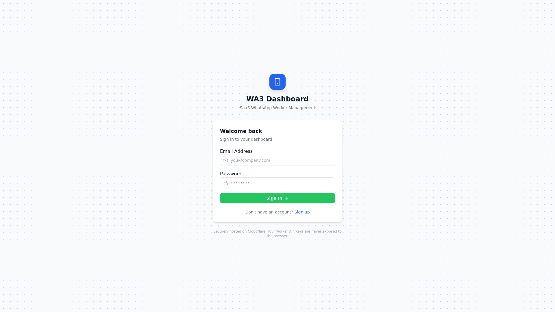 website screenshot of https://wa3-dashboard.pages.dev/