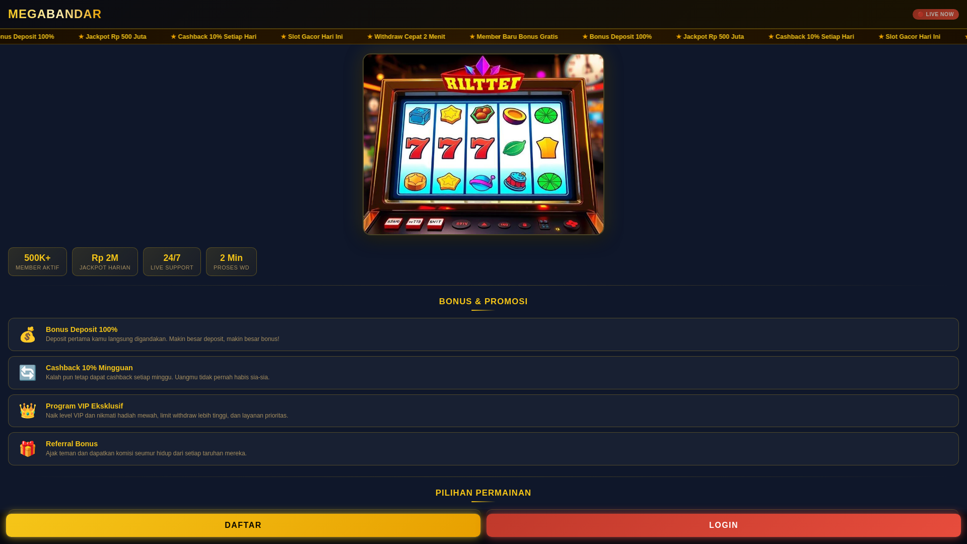 website screenshot of https://megabandar-login.pages.dev/