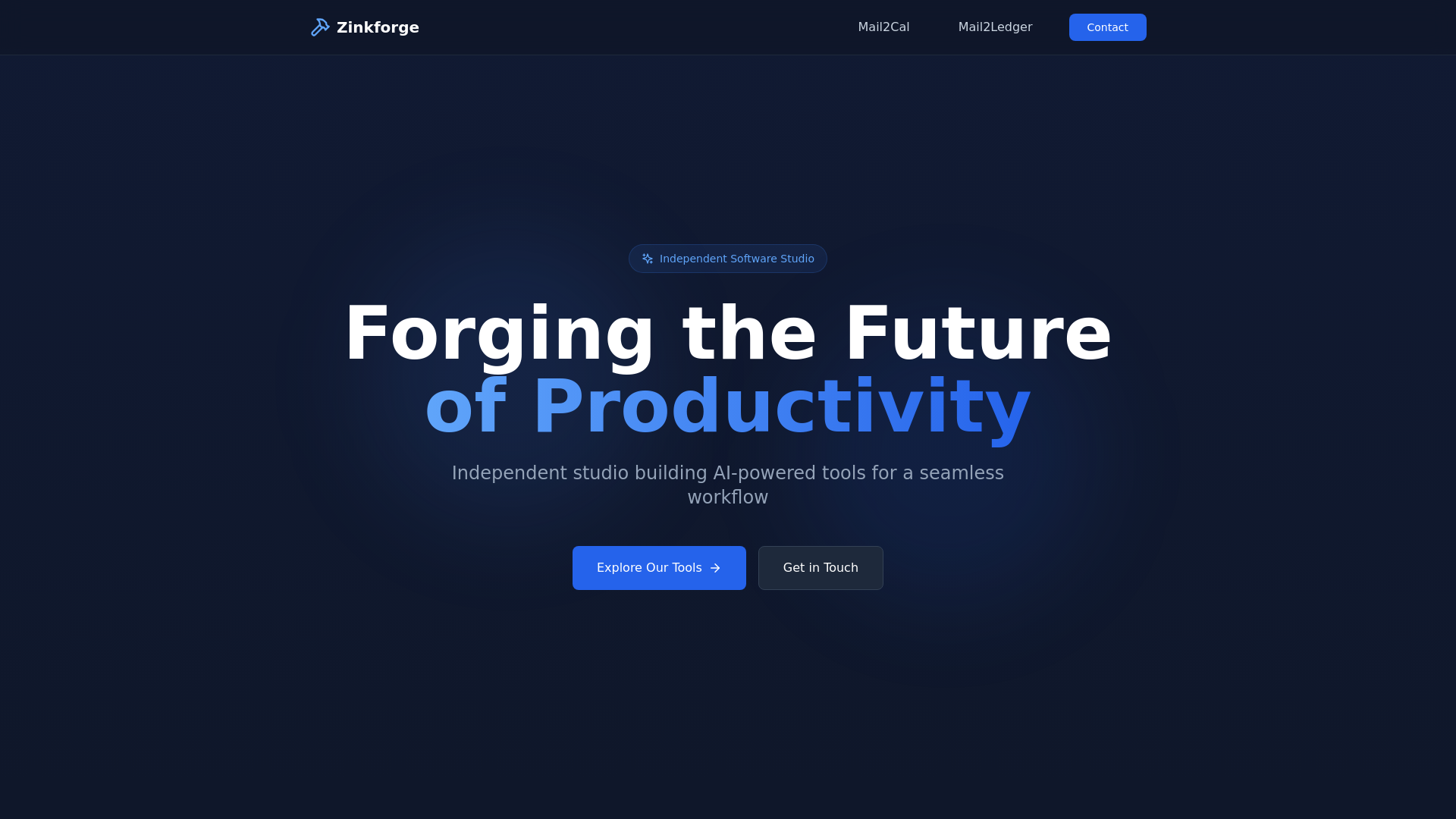 website screenshot of https://zinkforge-web.pages.dev/