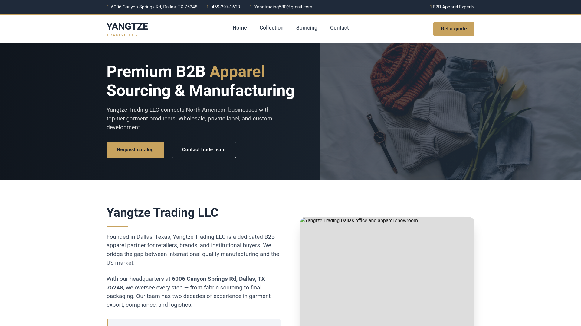 website screenshot of https://yangtzetrade.shop/