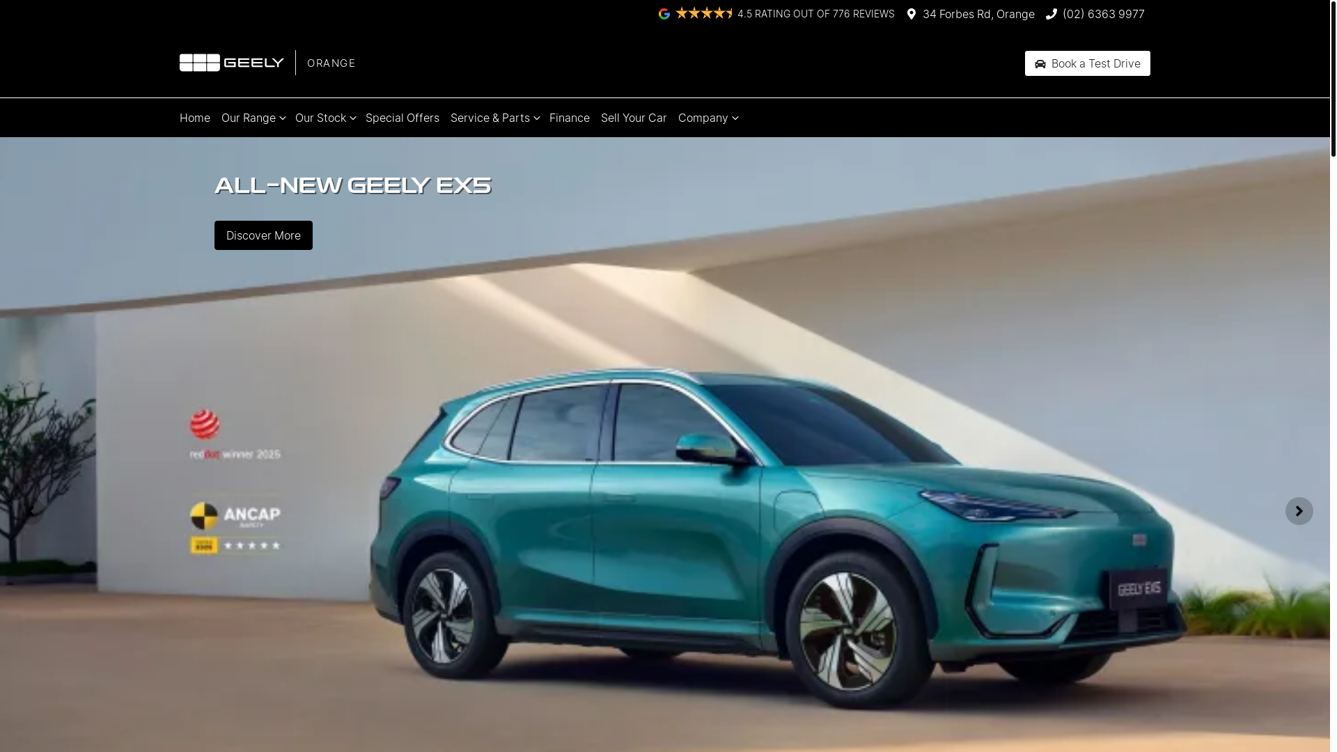 website screenshot of https://geelyorange.com.au/