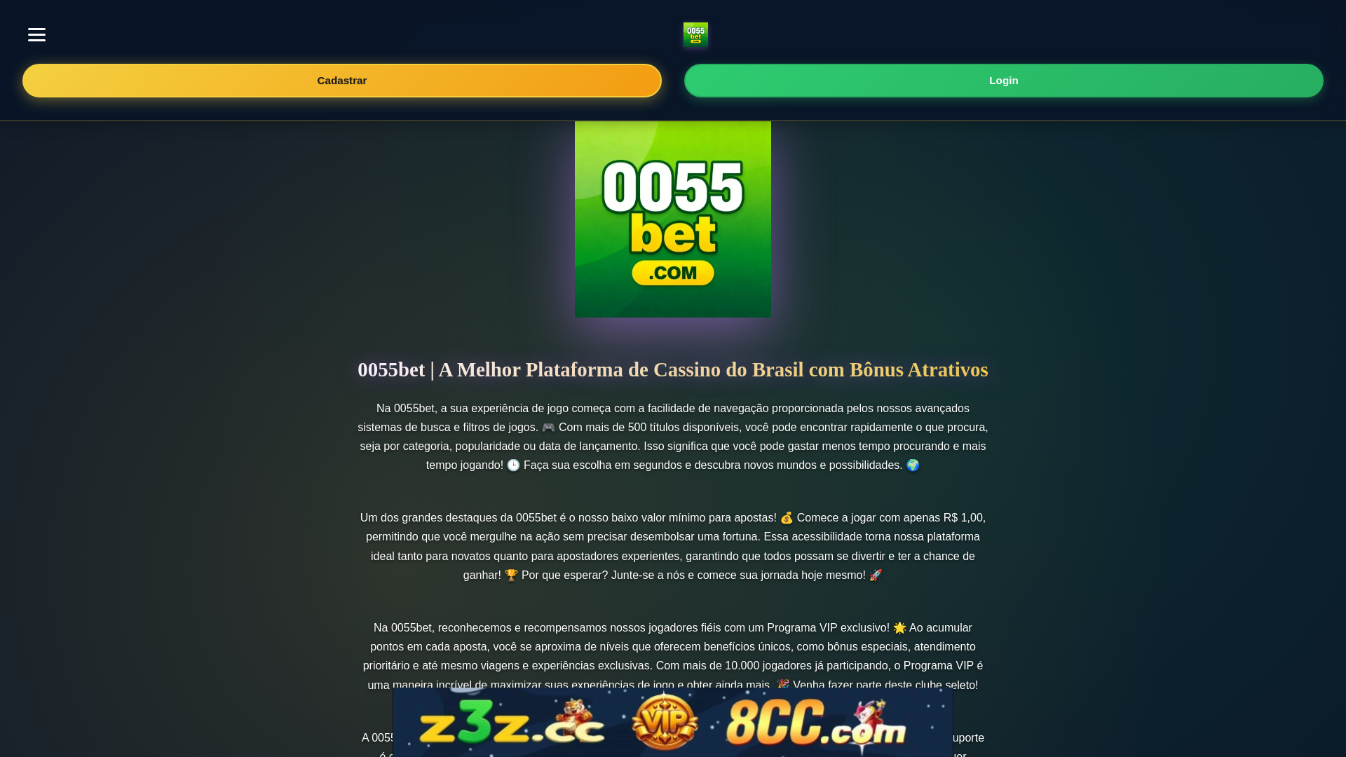 website screenshot of https://0055betsv.com