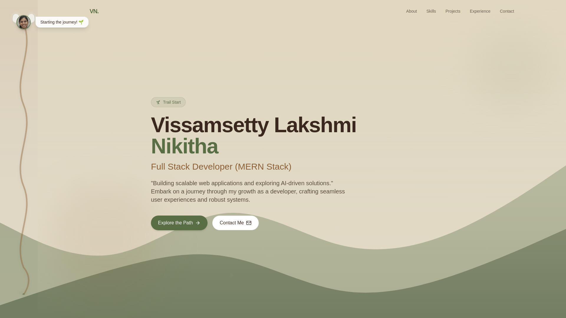 website screenshot of https://nikitha.space/