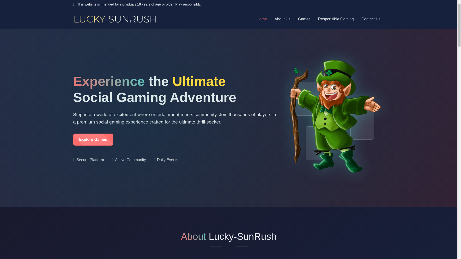 website screenshot of https://lucky-sunrush.com/