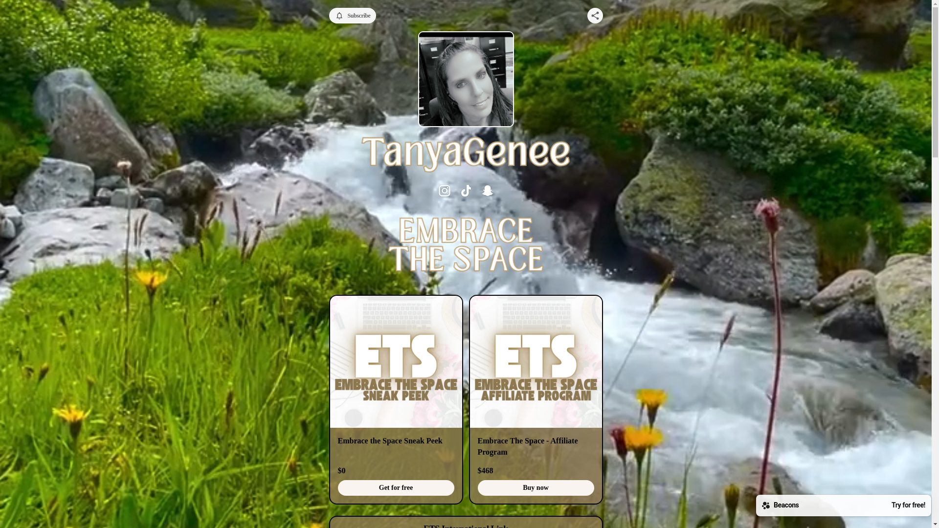 website screenshot of https://tanyagenee.com/
