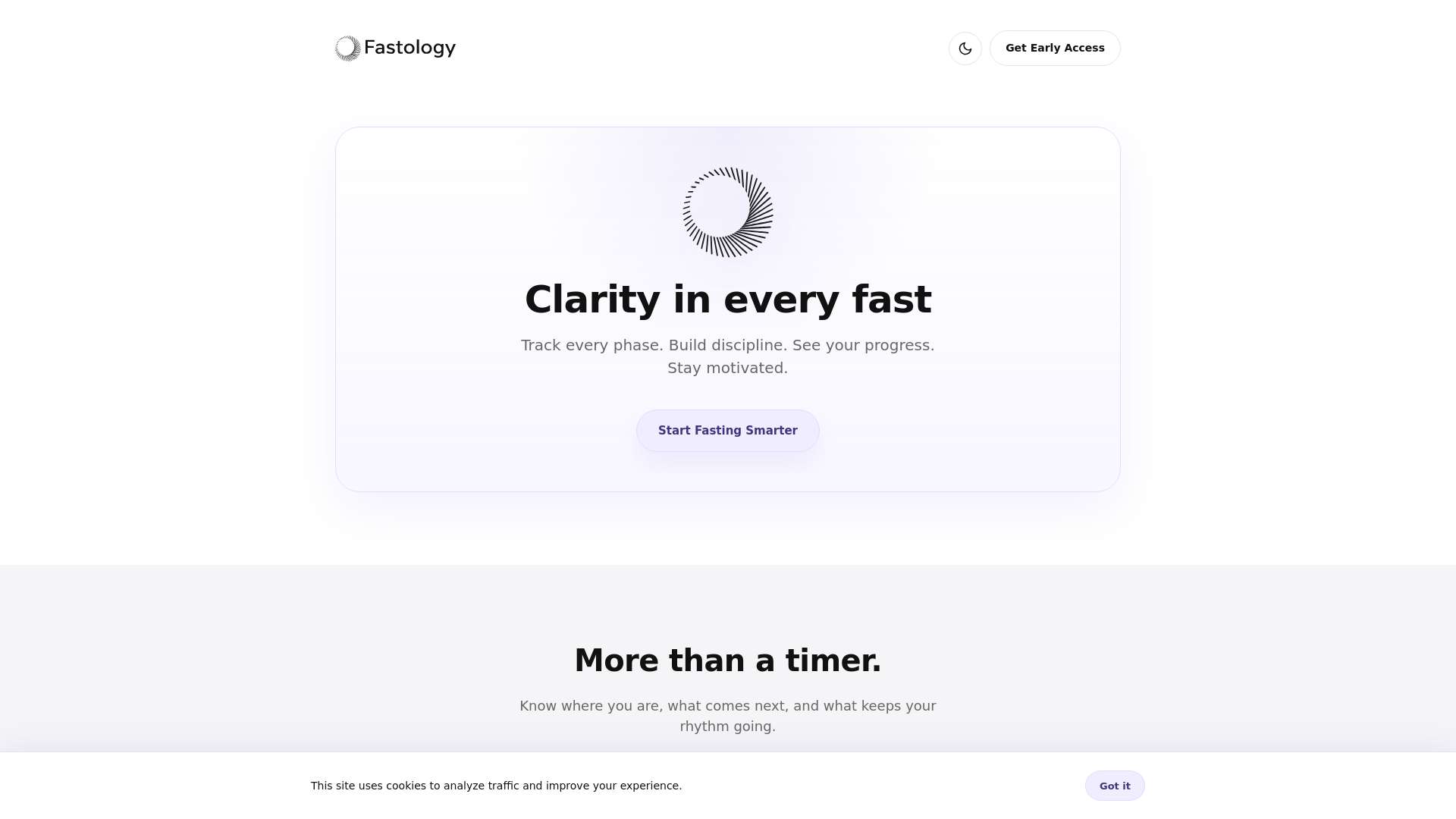 website screenshot of https://fastology.io/