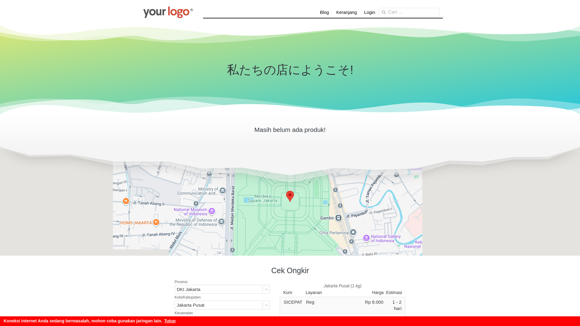 website screenshot of https://quinzastore.my.id