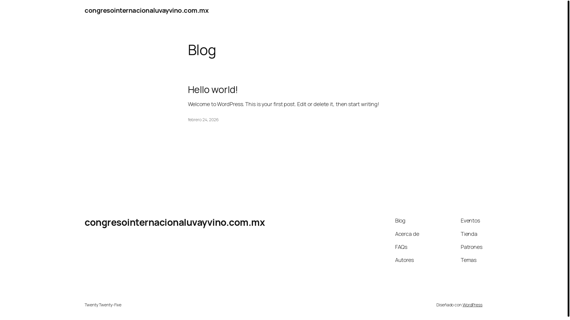 website screenshot of https://congresointernacionaluvayvino.com.mx/