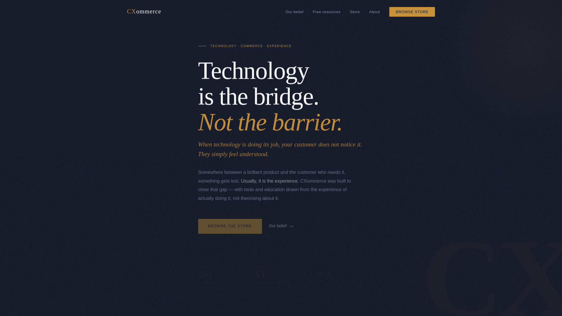 website screenshot of https://cxommerce.pages.dev/