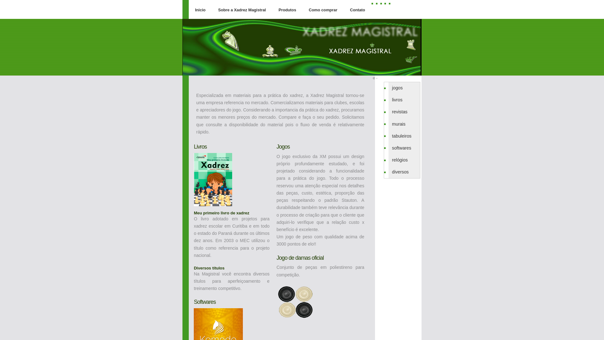 website screenshot of https://xadrezmagistral.com.br