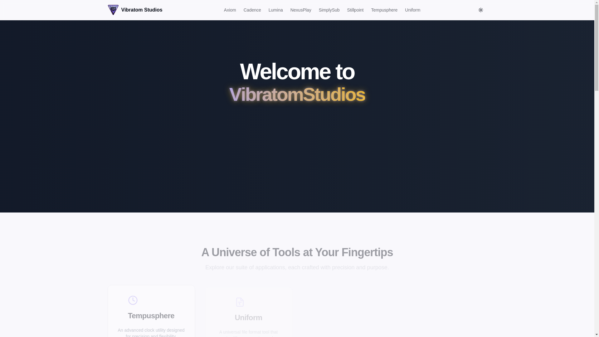 website screenshot of https://vibratomstudios-firebase.pages.dev/