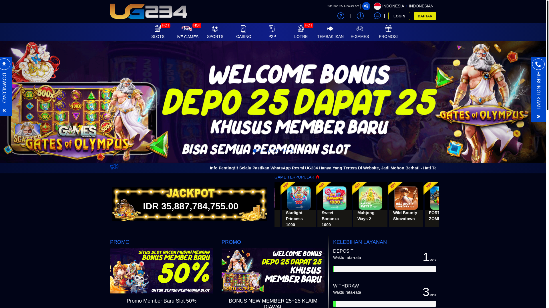 website screenshot of https://ug234terbaik.com/