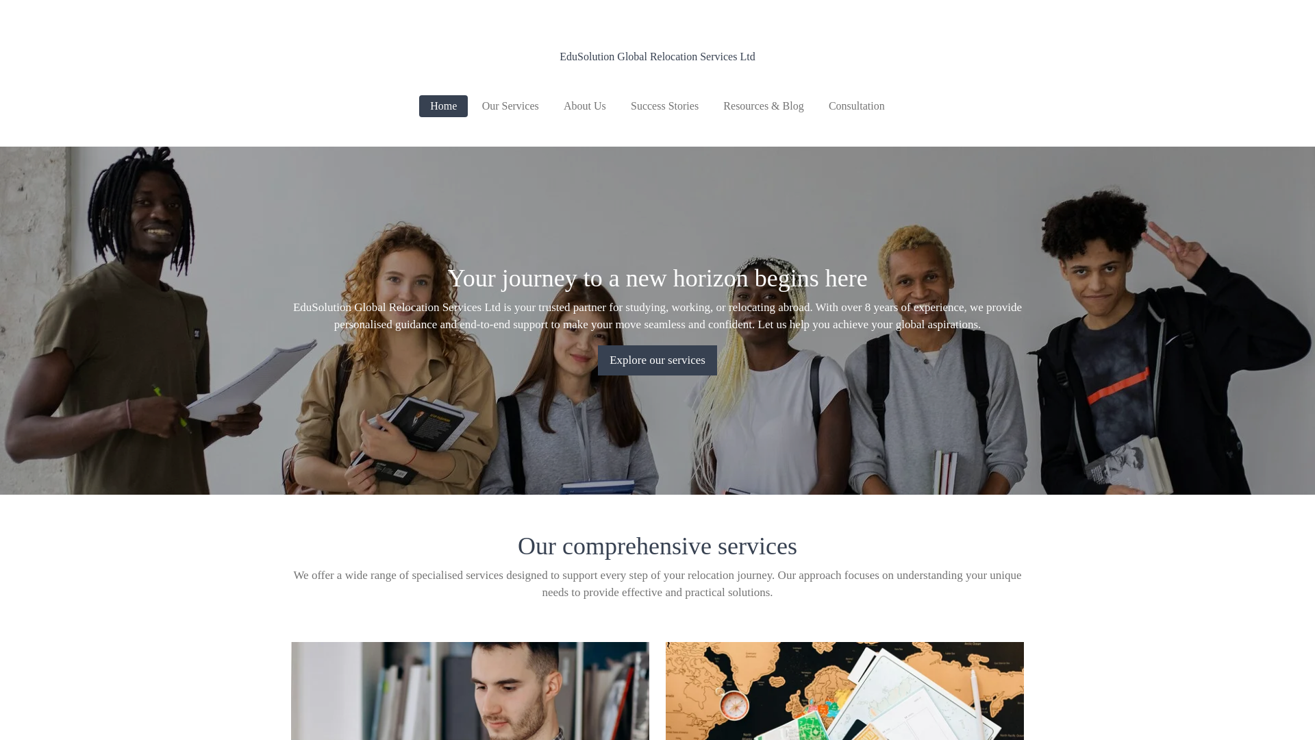 website screenshot of https://edusolutionglobal.com/