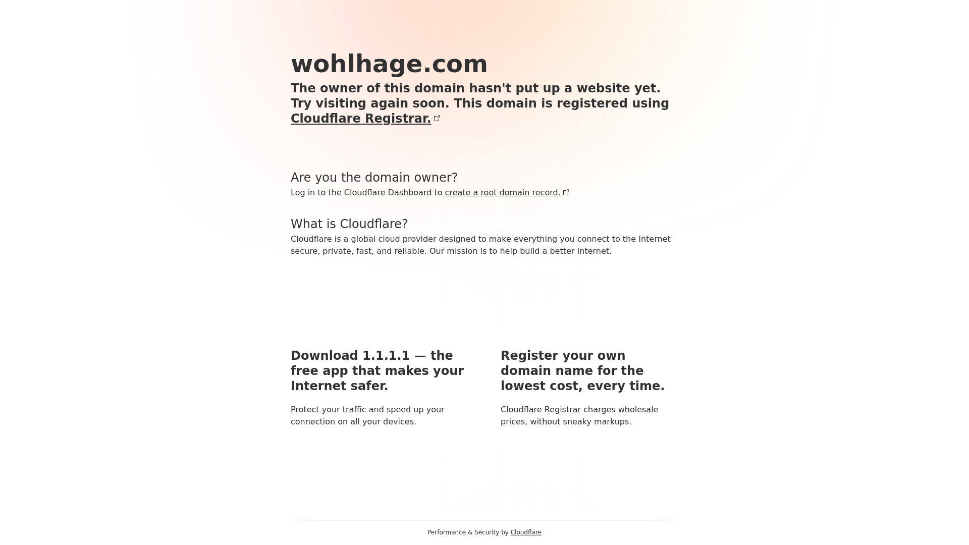 website screenshot of https://wohlhage.com/