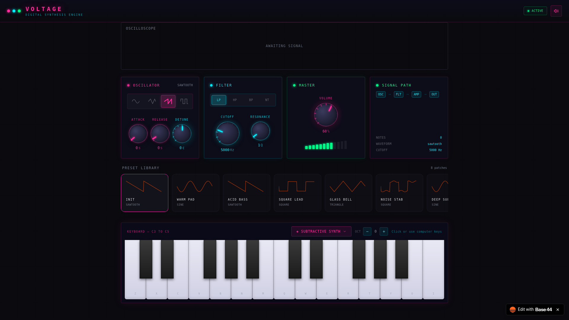 website screenshot of https://synthesizer-history.com